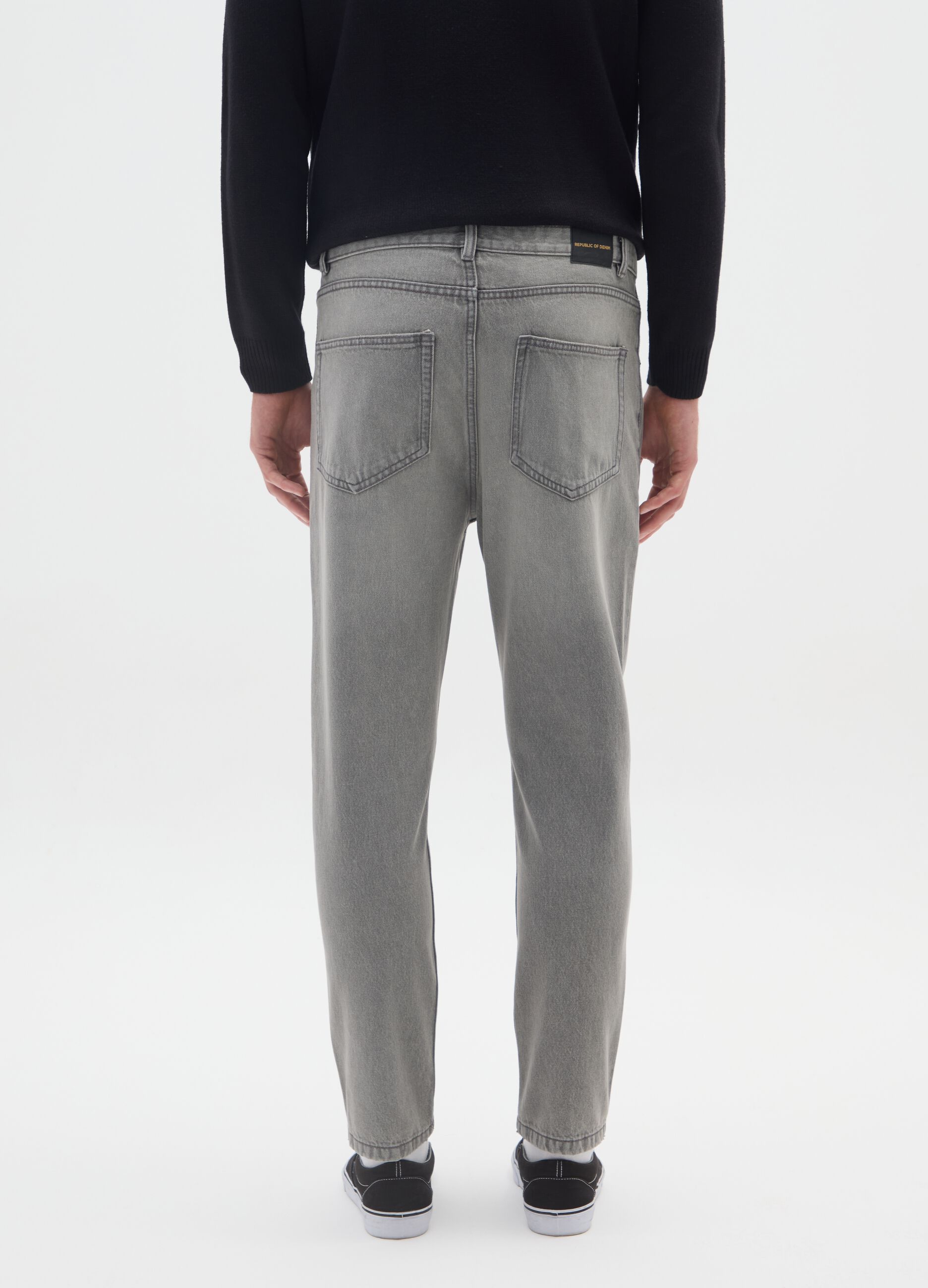 Jeans in puro cotone grigio carrot fit