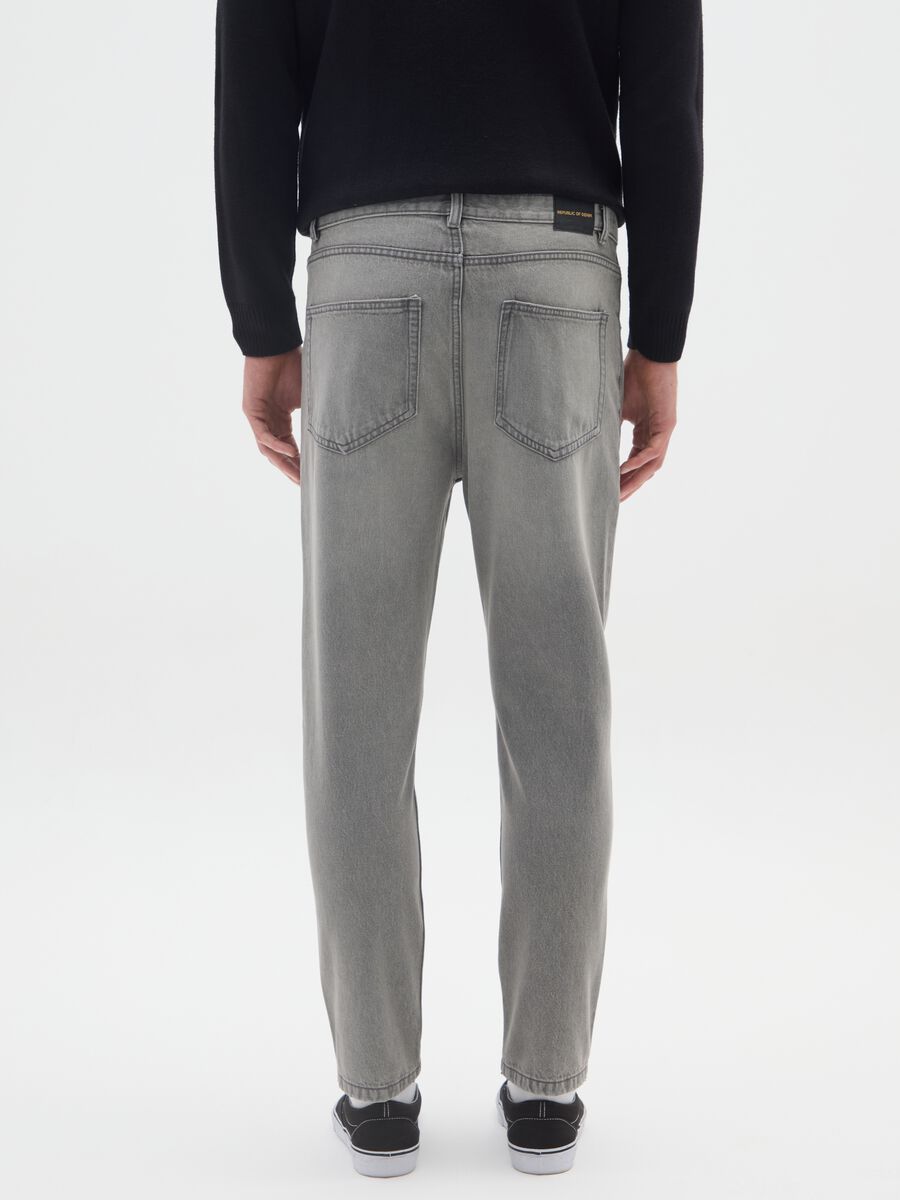 Jeans in puro cotone grigio carrot fit_2