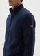 Regular Fit Blue Fleece Jacket with Zip_3