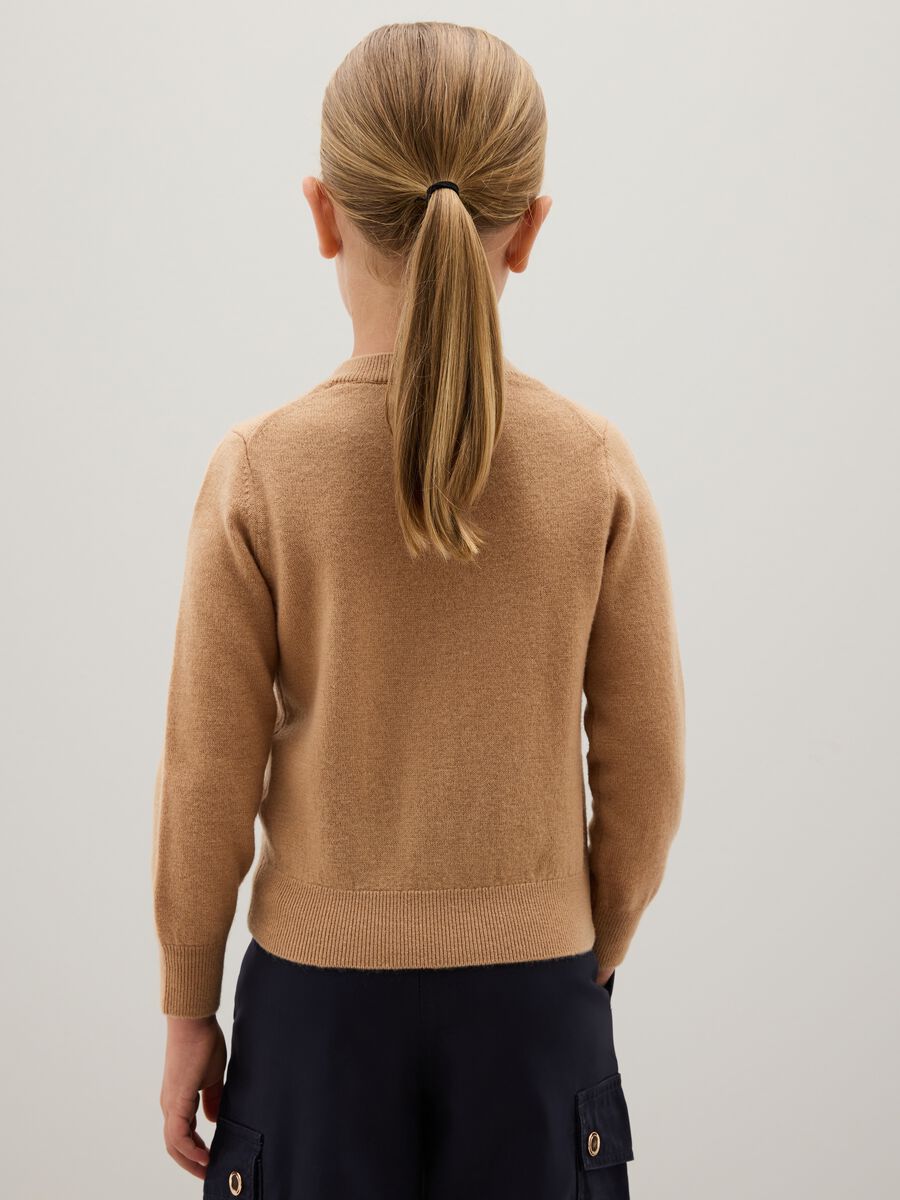 Brown Girl's Pure Wool Pullover _1