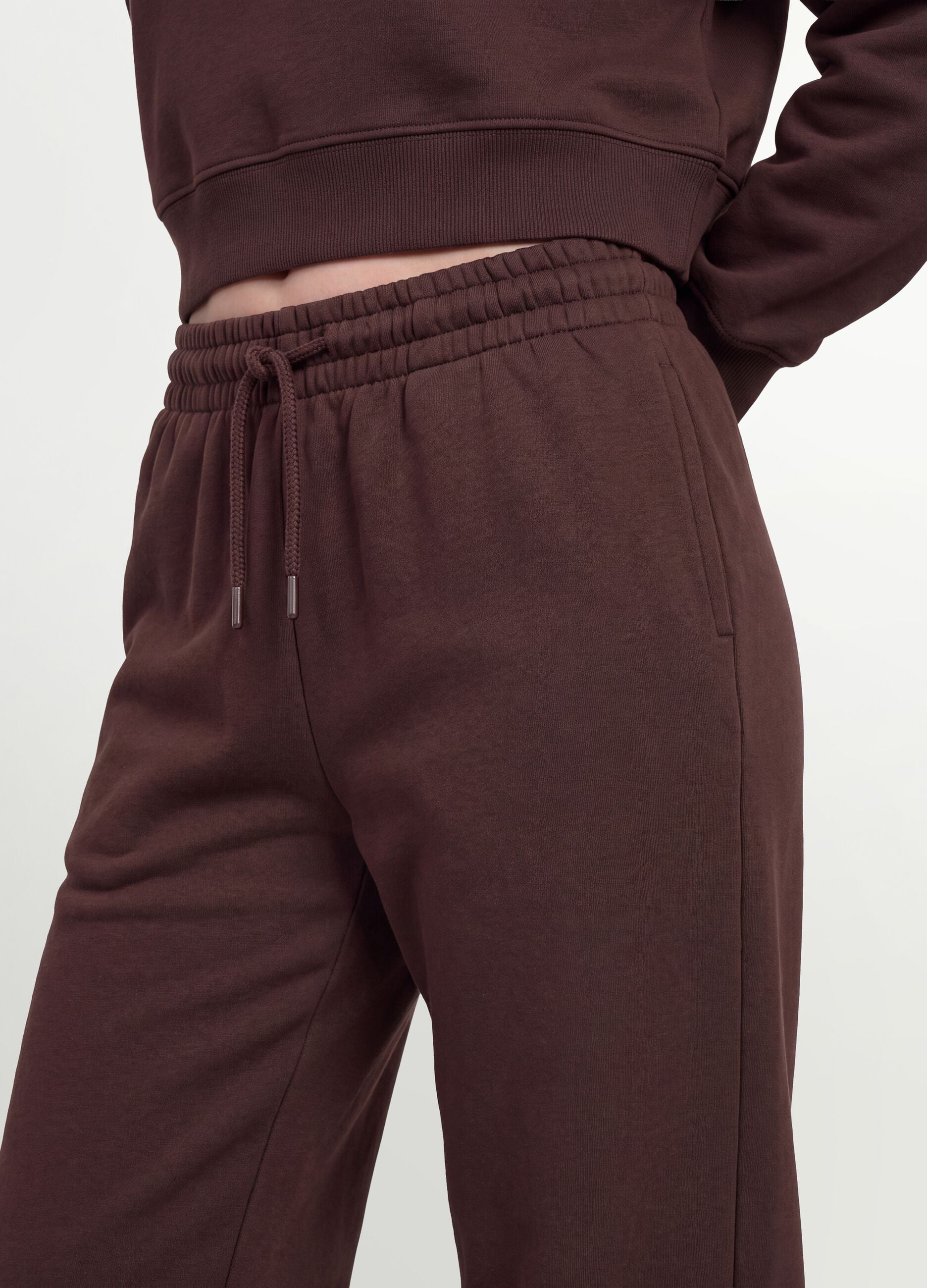 Pantaloni jogger marroni in misto cotone con vita elasticizzata regular fit