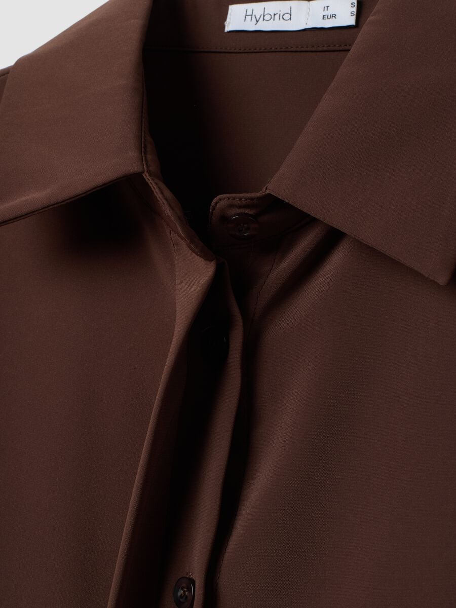 Brown regular-fit shirt with classic collar_1