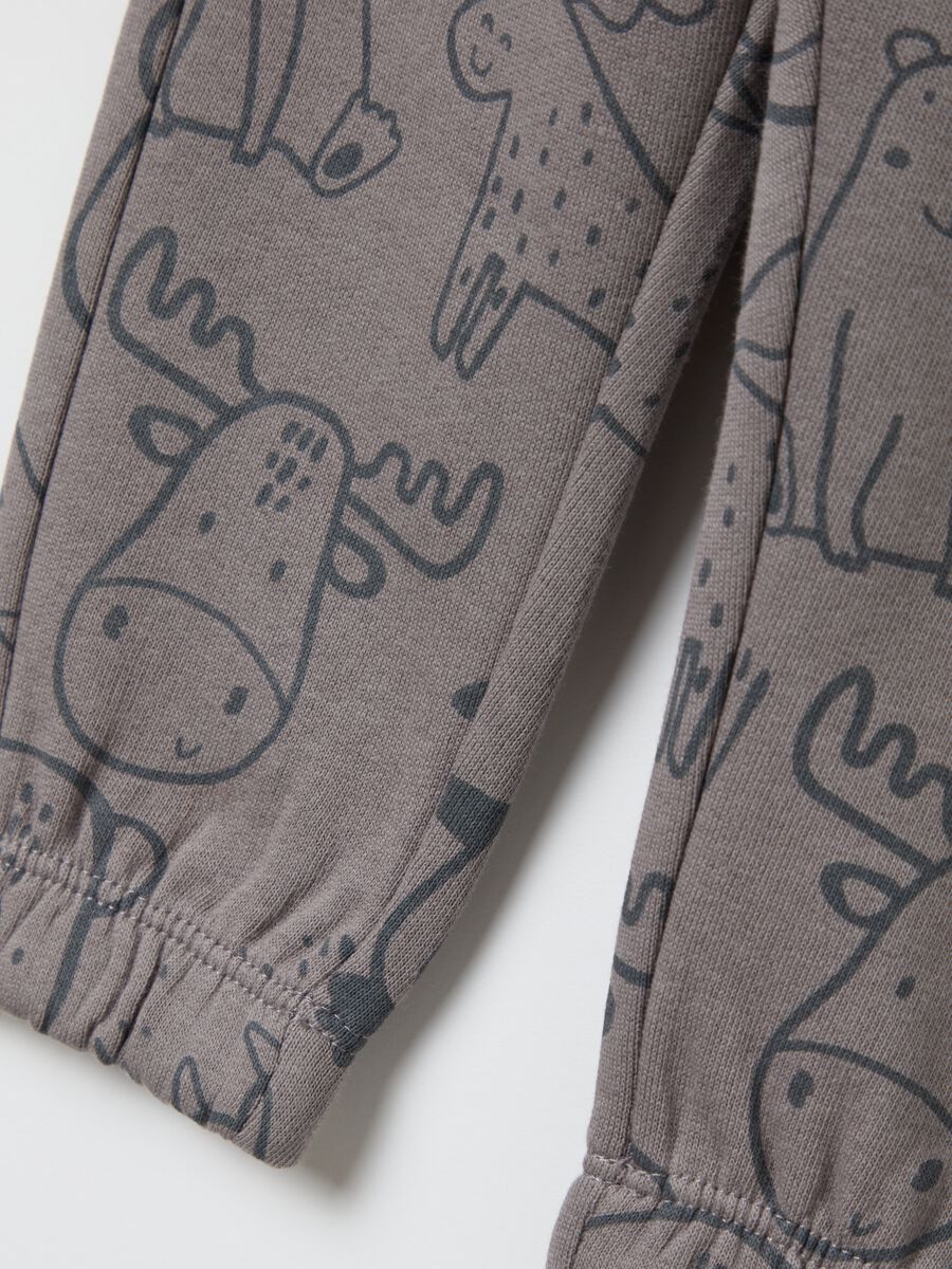 Joggers with drawstring and polar animals print_3