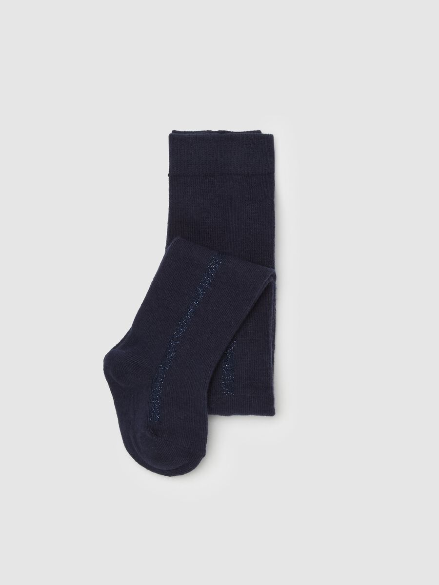Organic cotton tights with side band in lurex_0