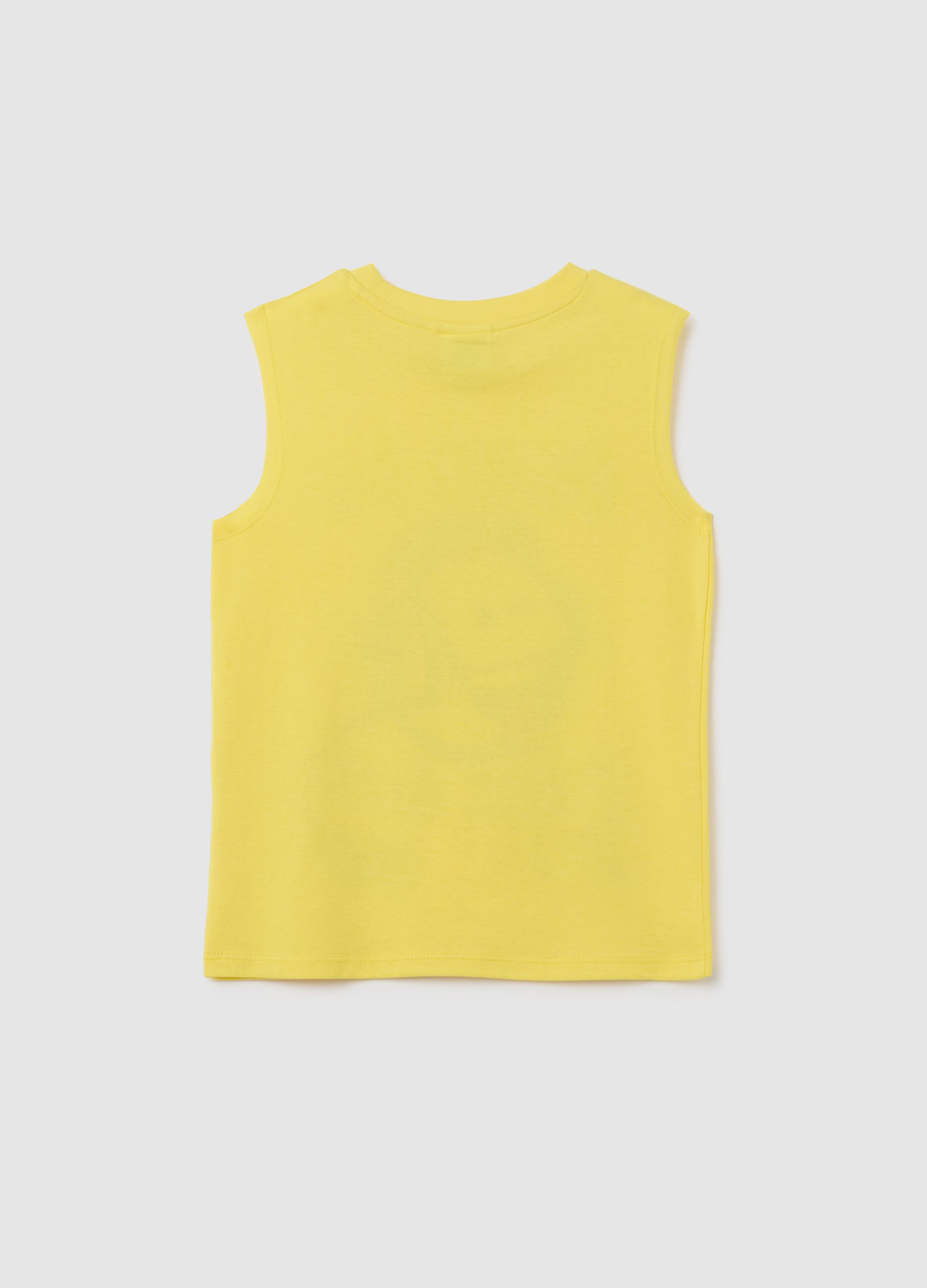 Yellow regular fit child’s T-shirt in pure cotton