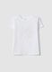 White stretch cotton girl's T-shirt regular fit_0