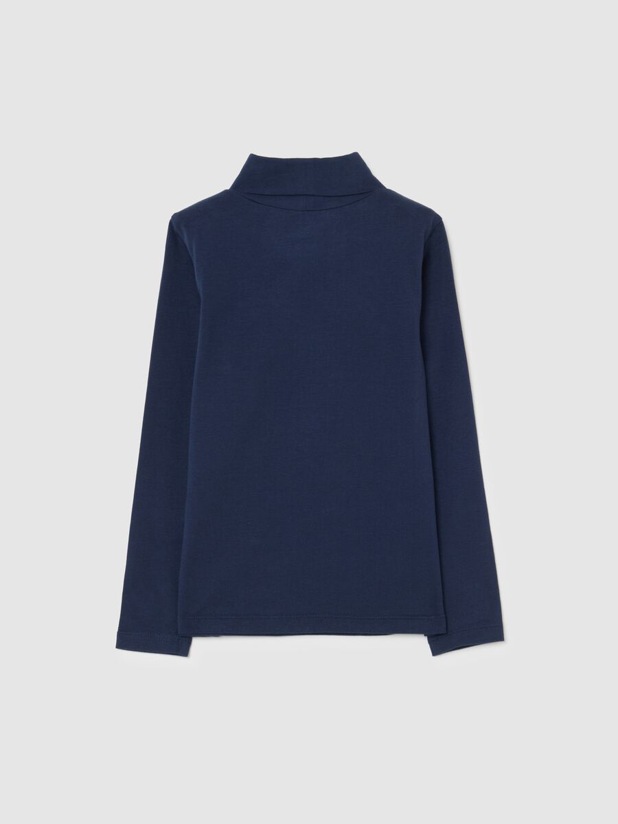 Girls' blue cotton regular fit T-shirt with print_1