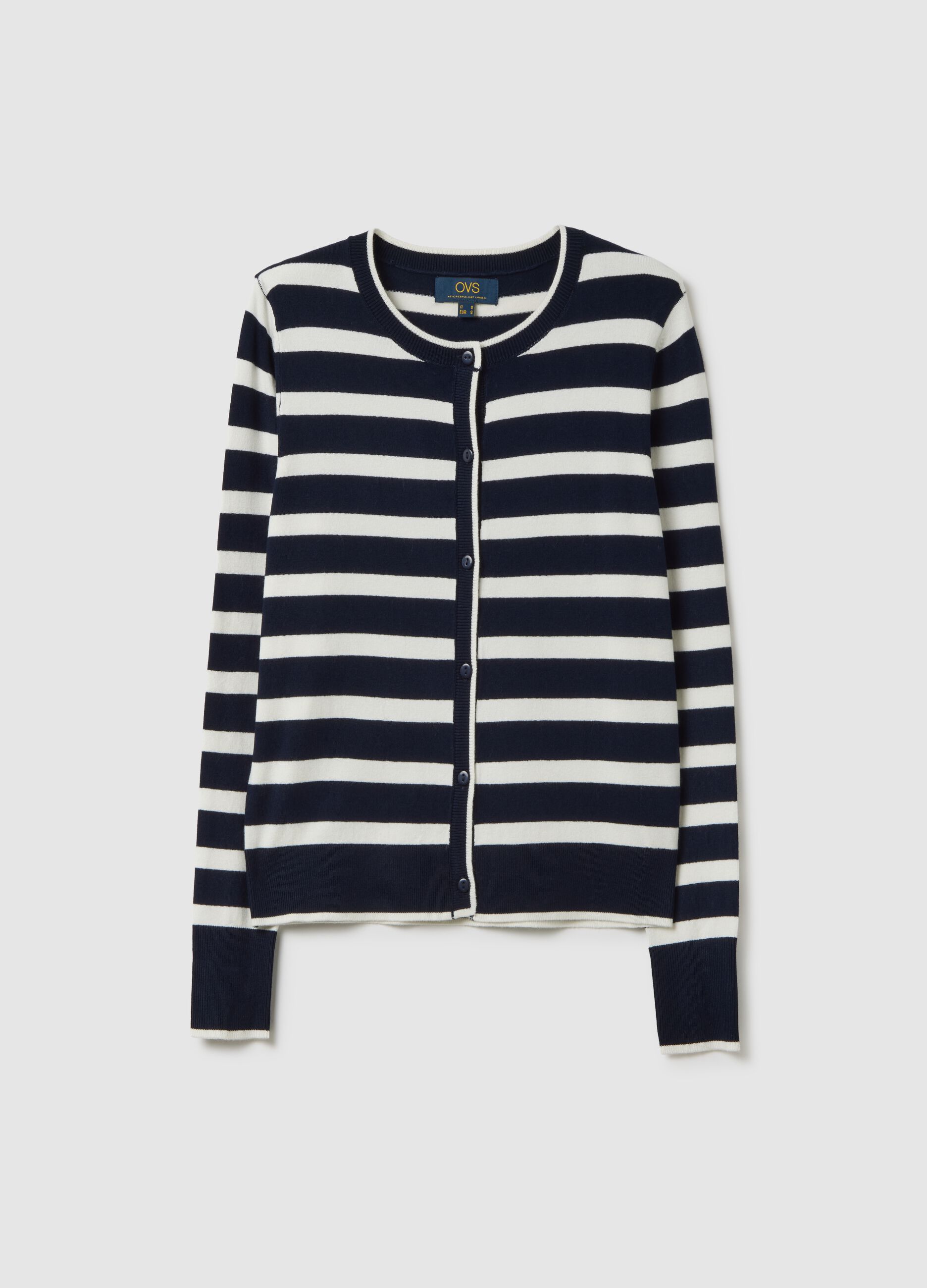 Regular fit multicolour stretch blend cardigan