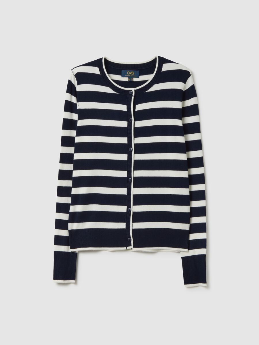 Regular fit multicolour stretch blend cardigan_4