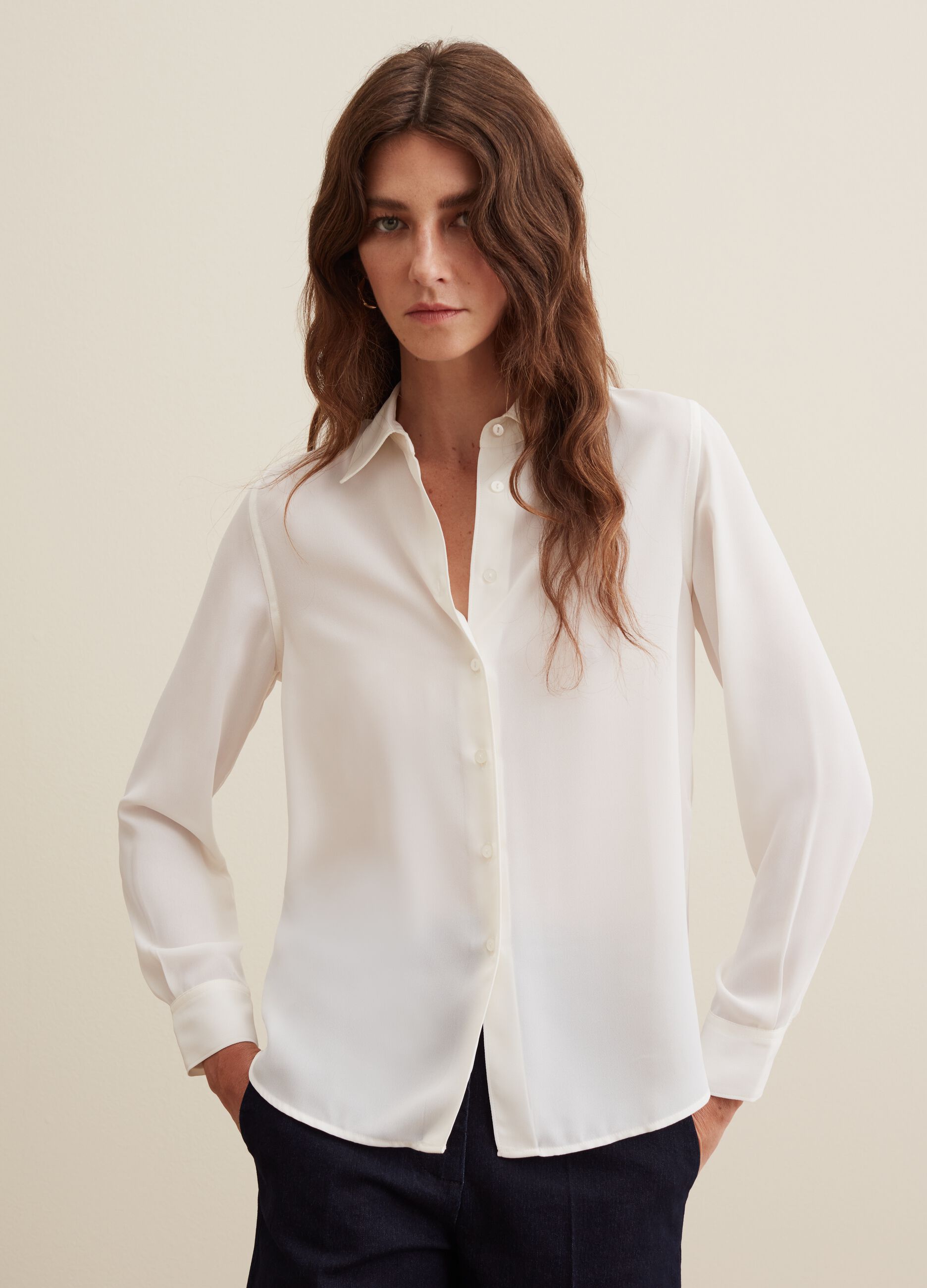 Camicia in crêpe tinta unita_3