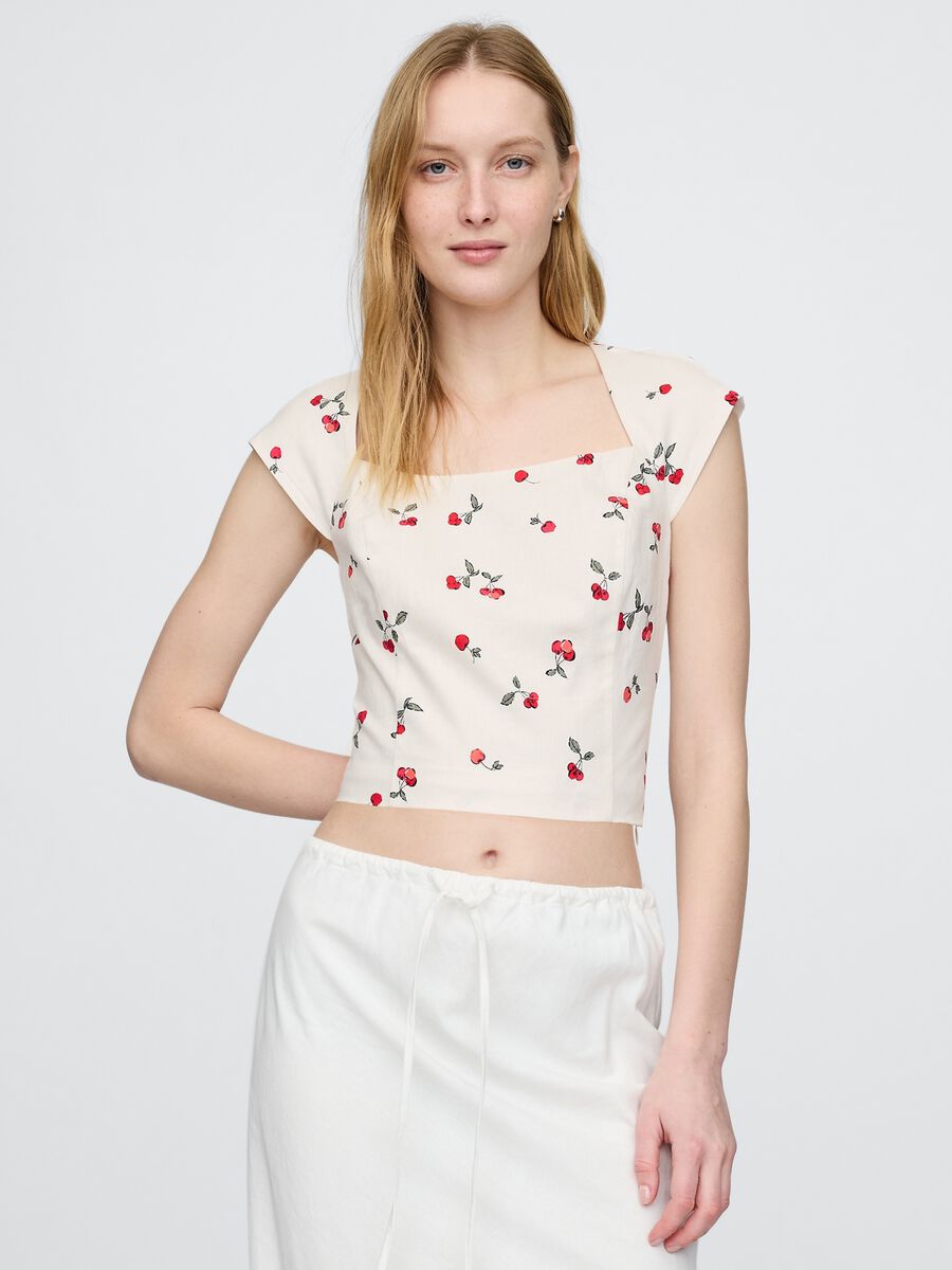 Gap Floral Crop Blouse_0