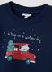 Blue children's sweatshirt in pure cotton with regular fit and Christmas print_2