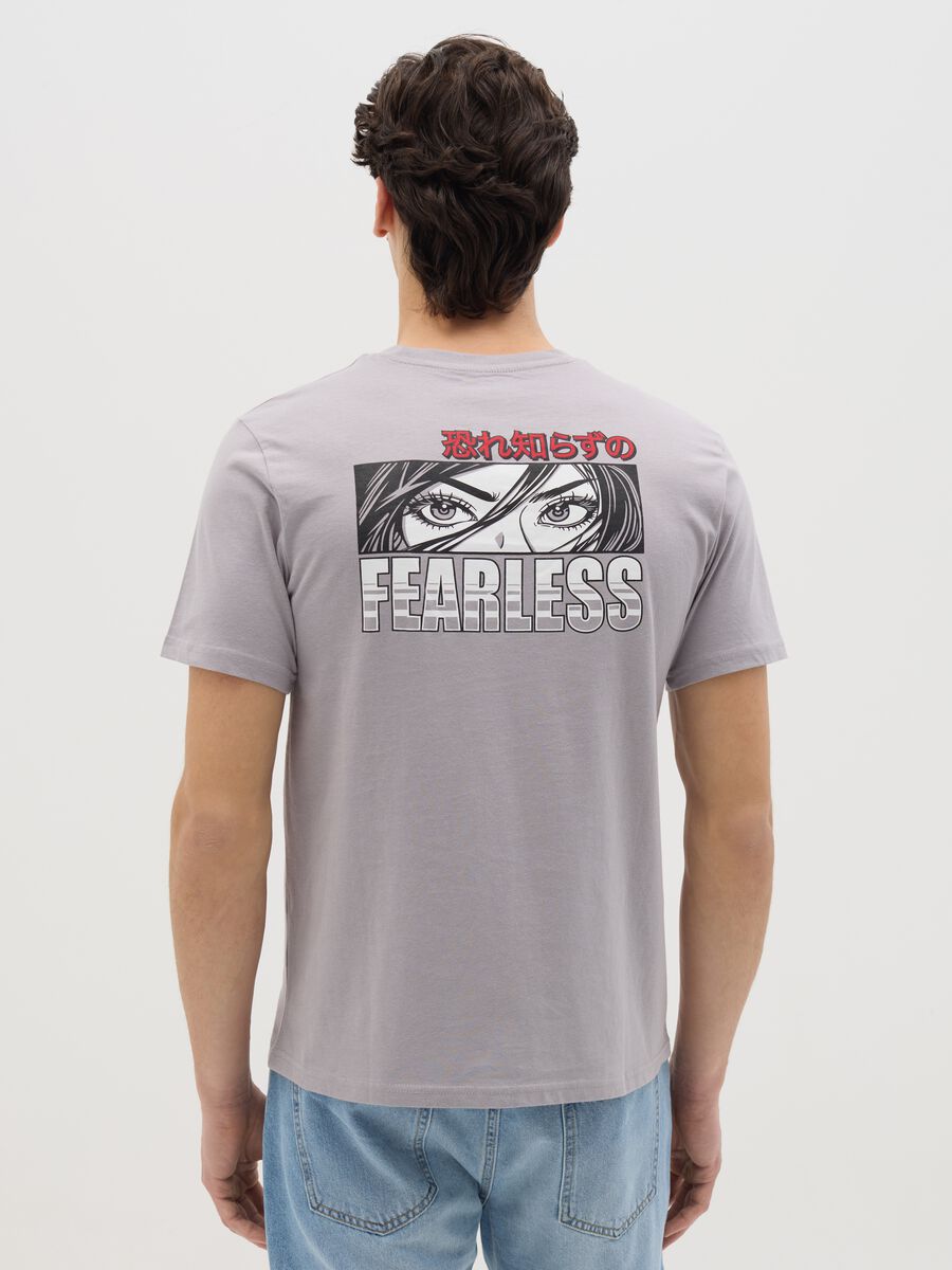 Cotton T-shirt with "Fearless" racing car print_3