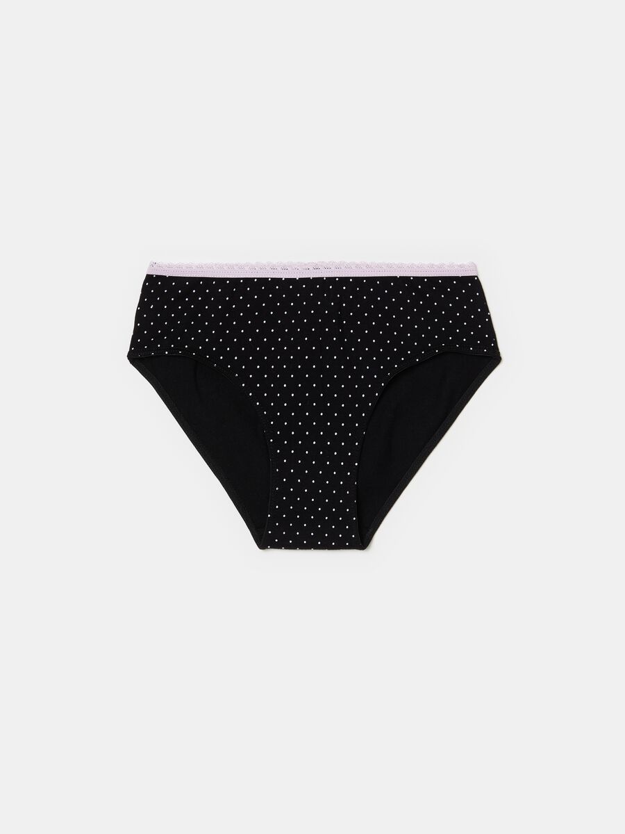 Briefs in organic cotton with micro polka dots print_0