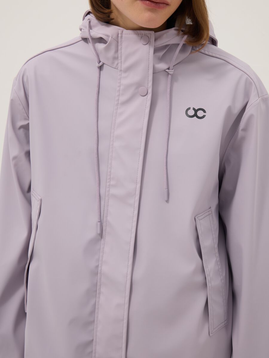 Purple waterproof hooded jacket with regular fit_3