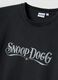T-shirt nera con scritta Snoop Dogg in puro cotone relaxed fit_5
