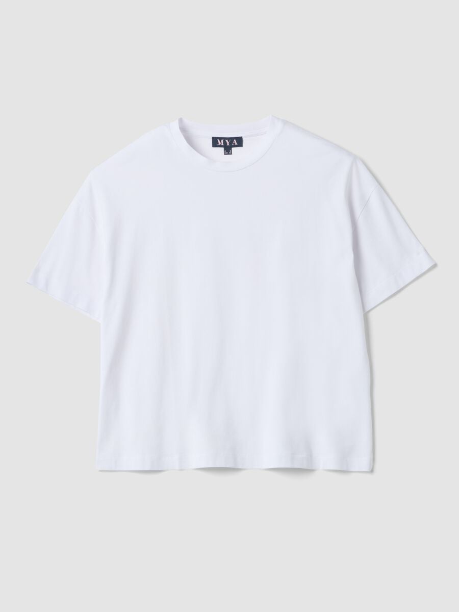 White cotton and stretch modal regular-fit T-shirt_4