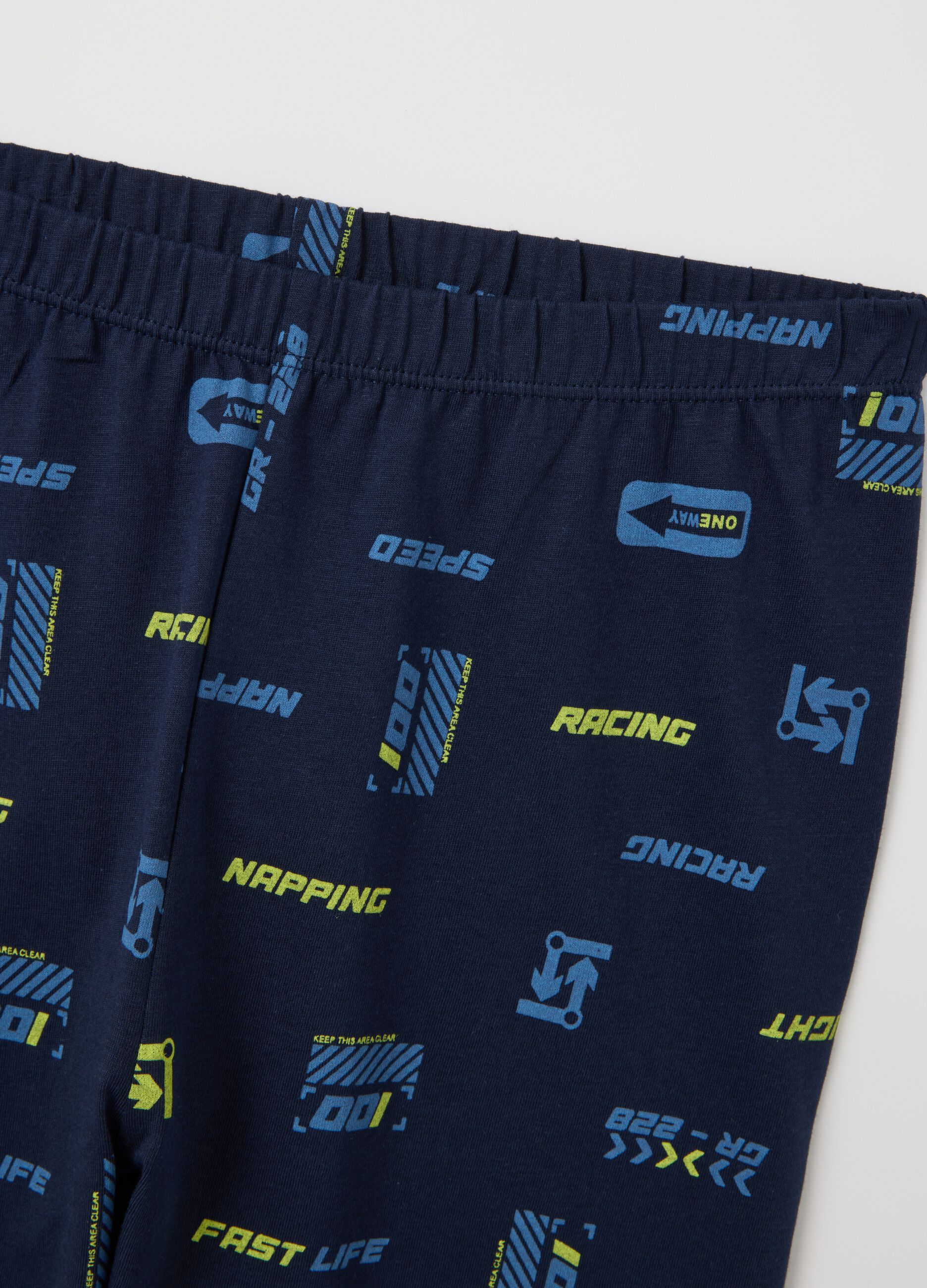 Boys' blue regular fit pure cotton pyjamas