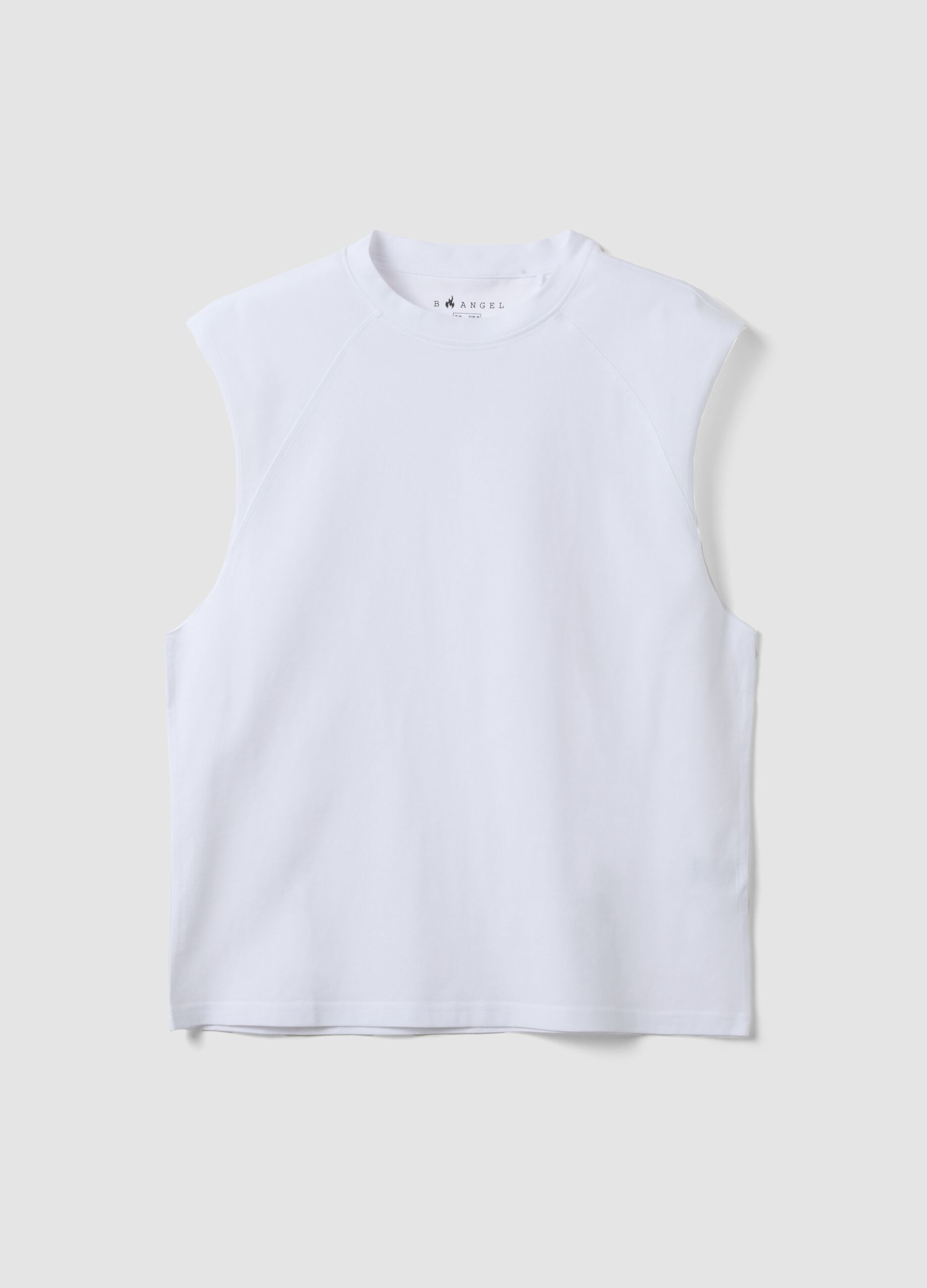 White pure cotton tank top &ndash; regular fit
