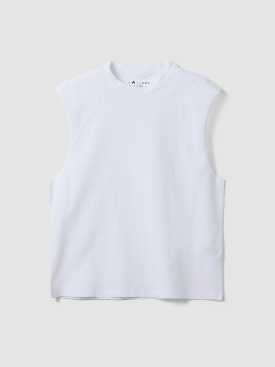 White pure cotton tank top &ndash; regular fit_0