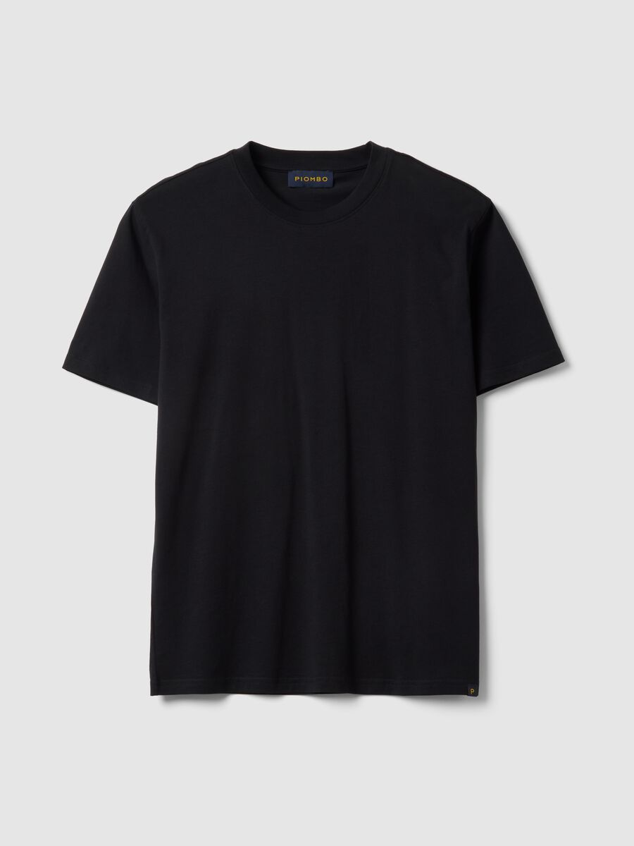T-shirt girocollo in puro cotone nero relaxed fit_4