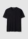 Men's black crew neck t-shirt in pure cotton, relaxed fit_4