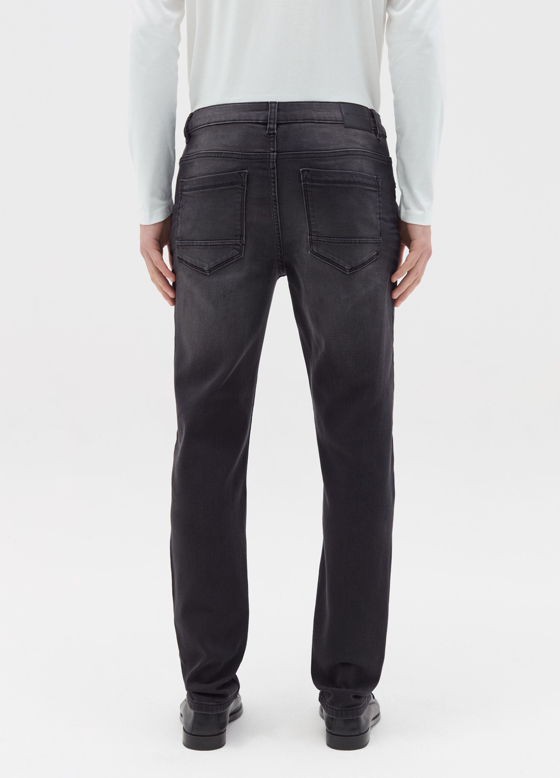 Skinny-fit jeans with fading