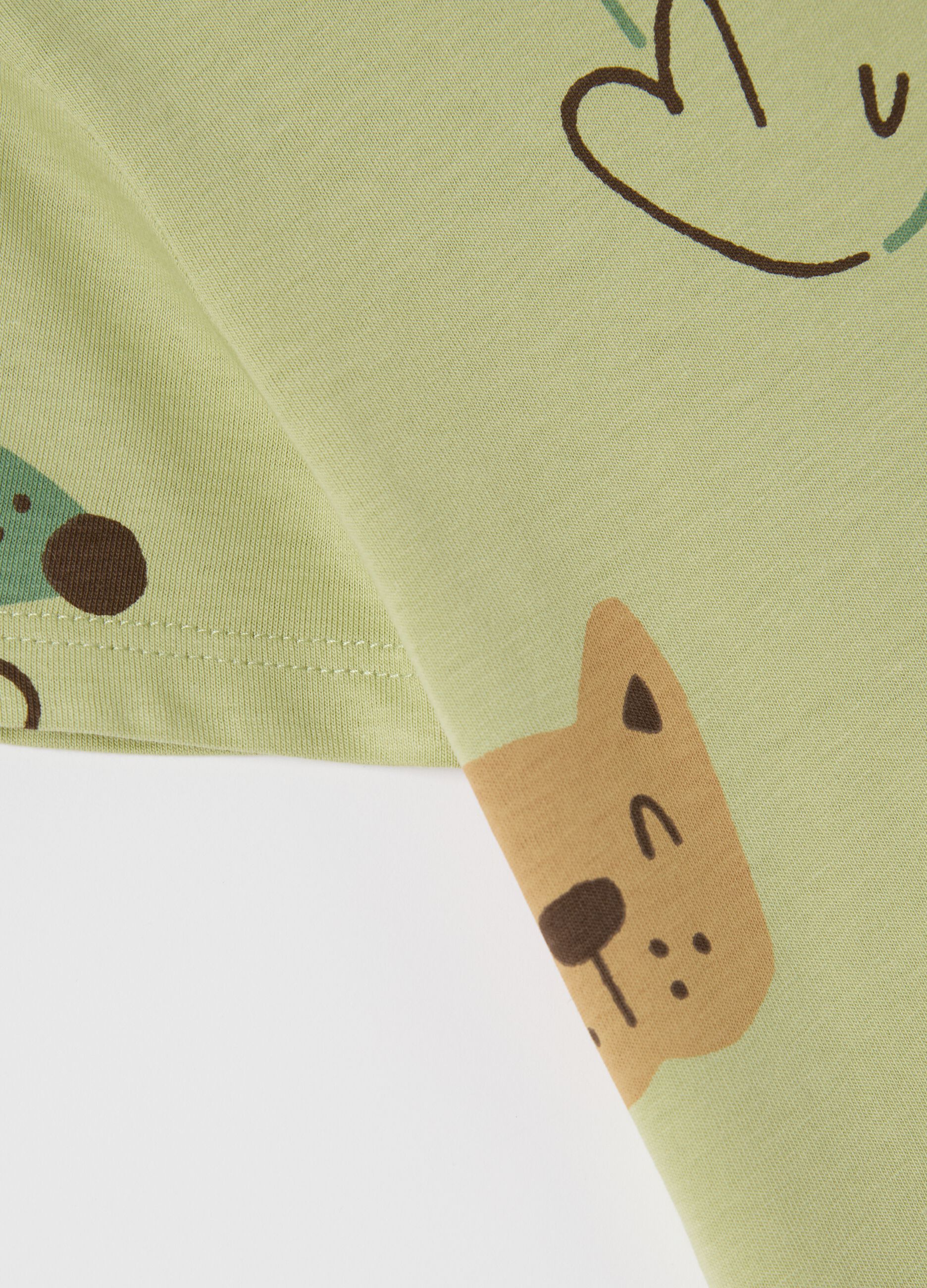 Cotton T-shirt with puppy print