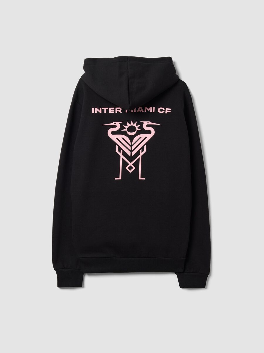 Black cotton-blend hoodie with Inter Miami CF print_2