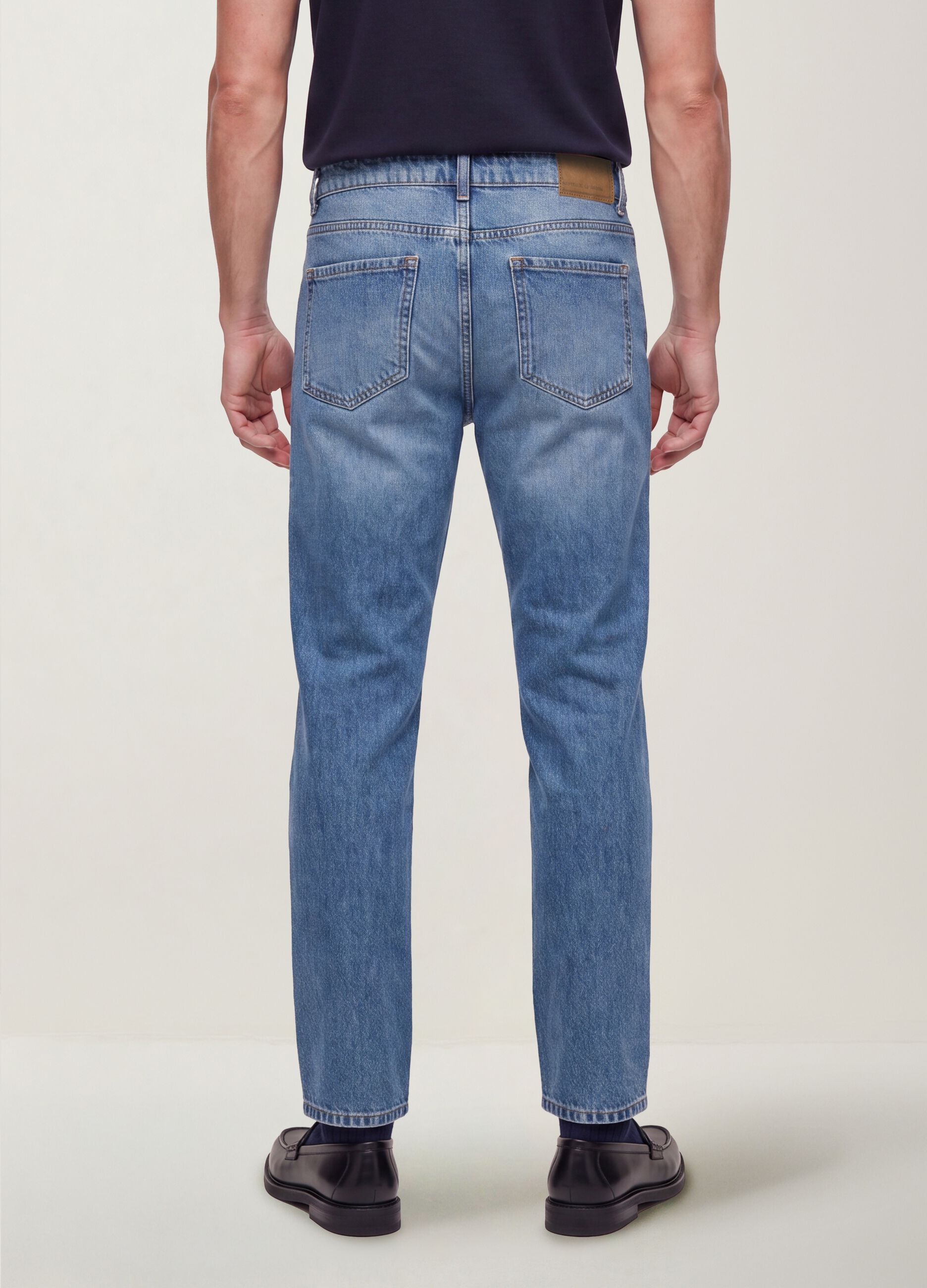 Regular-fit denim jeans in pure cotton