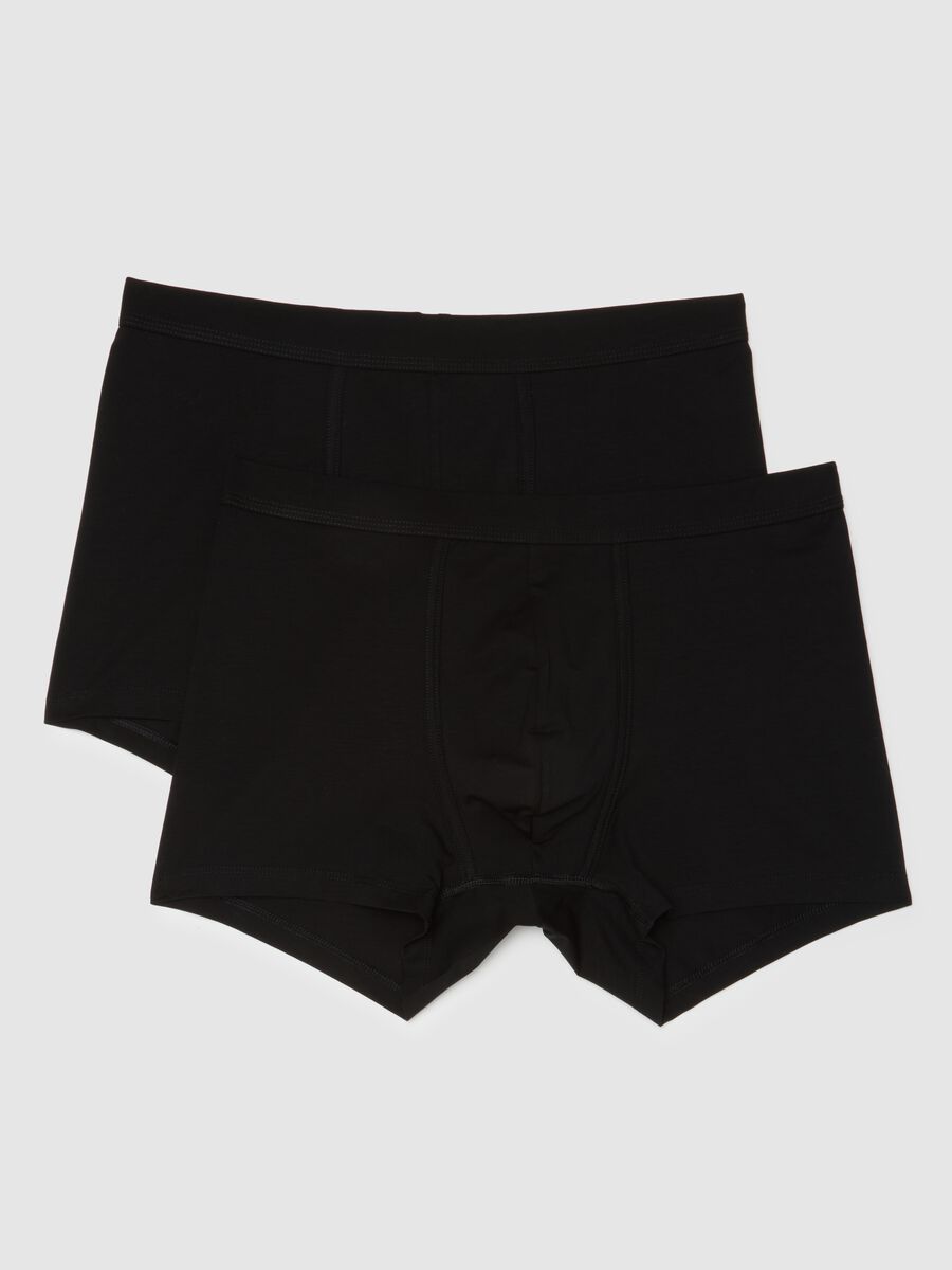 Twin pack black stretch cotton blend boxers regular fit_0