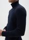 Regular fit blue turtleneck pullover with jacquard pattern_3