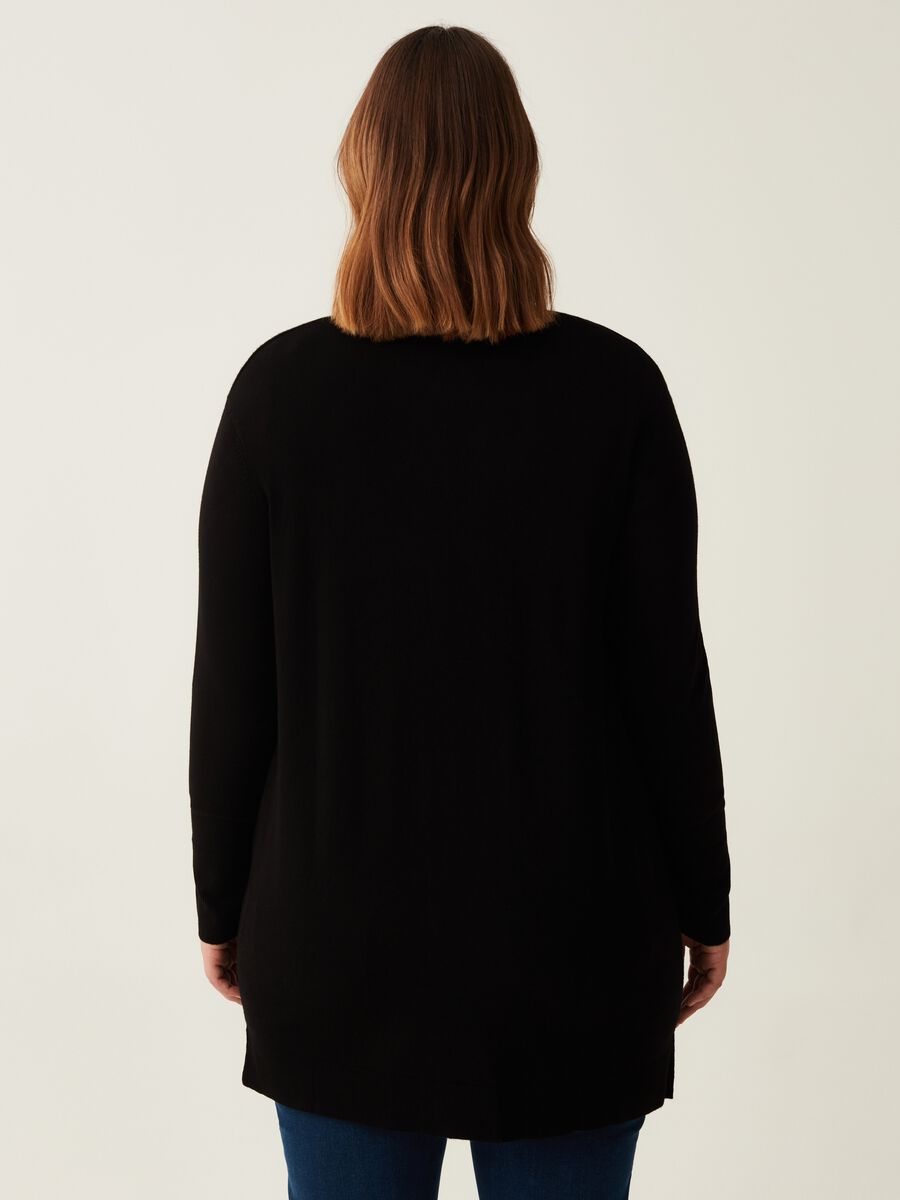 Cardigan aperto con tasche Curvy_2