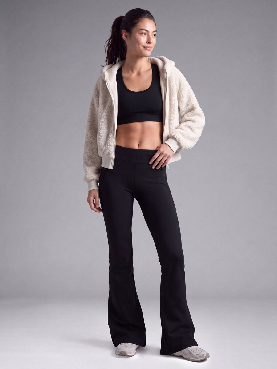 Pantaloni neri flare in tessuto elasticizzato ALTAVIA STUDIO_0