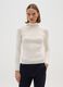 White cotton blend turtleneck regular fit_1