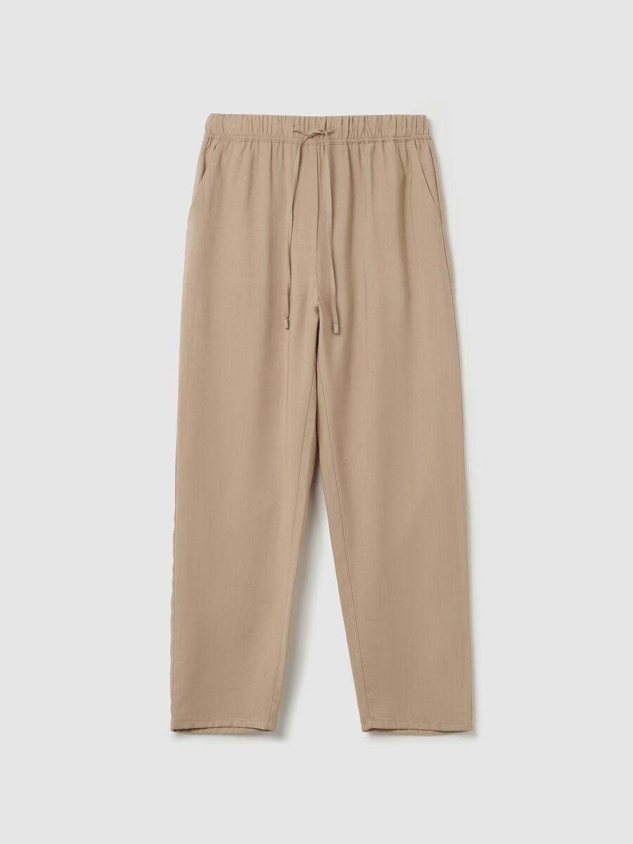 Viscose blend joggers with drawstring_4