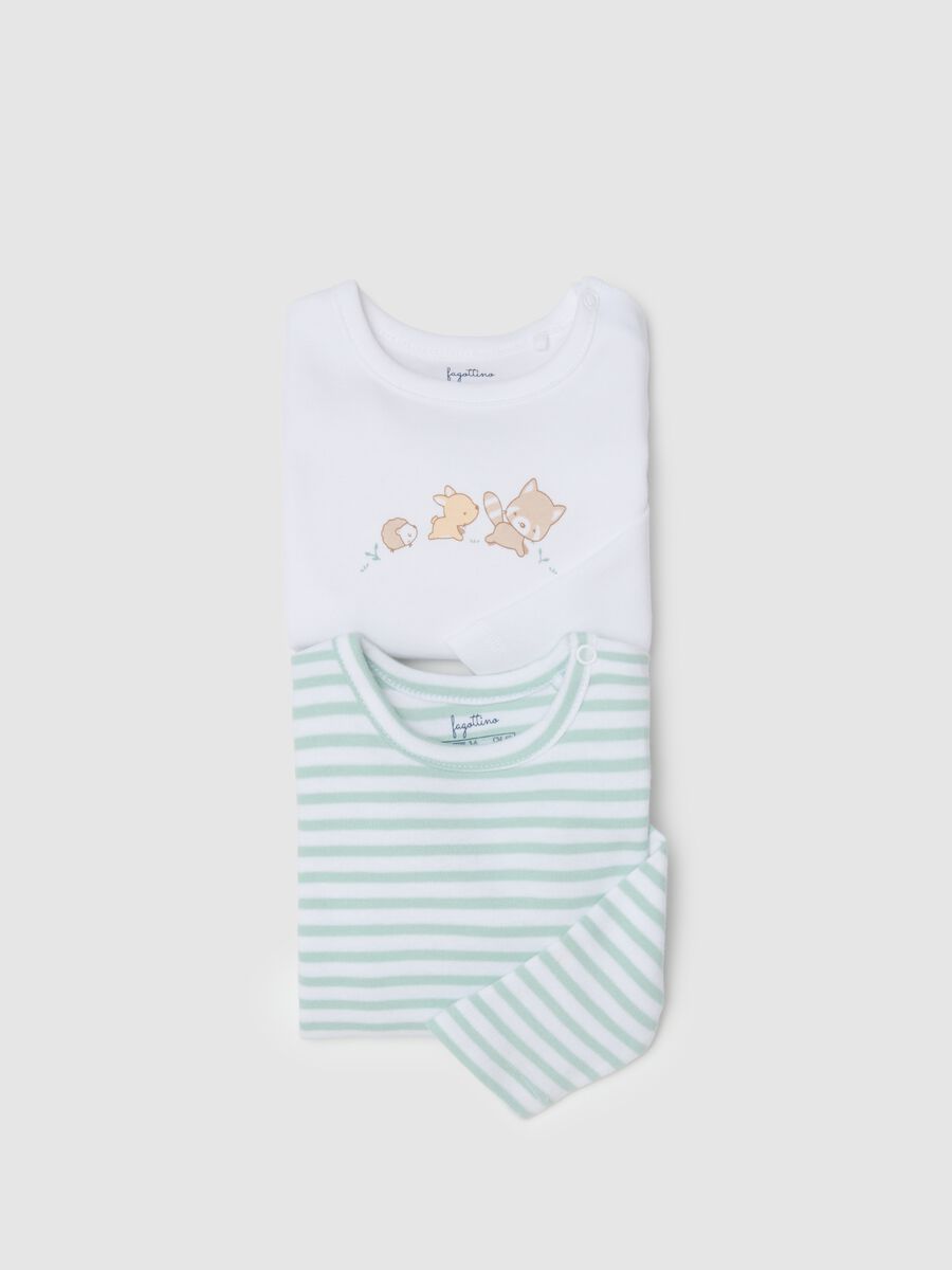 Multicolour pure cotton newborn bodysuit duo pack_2