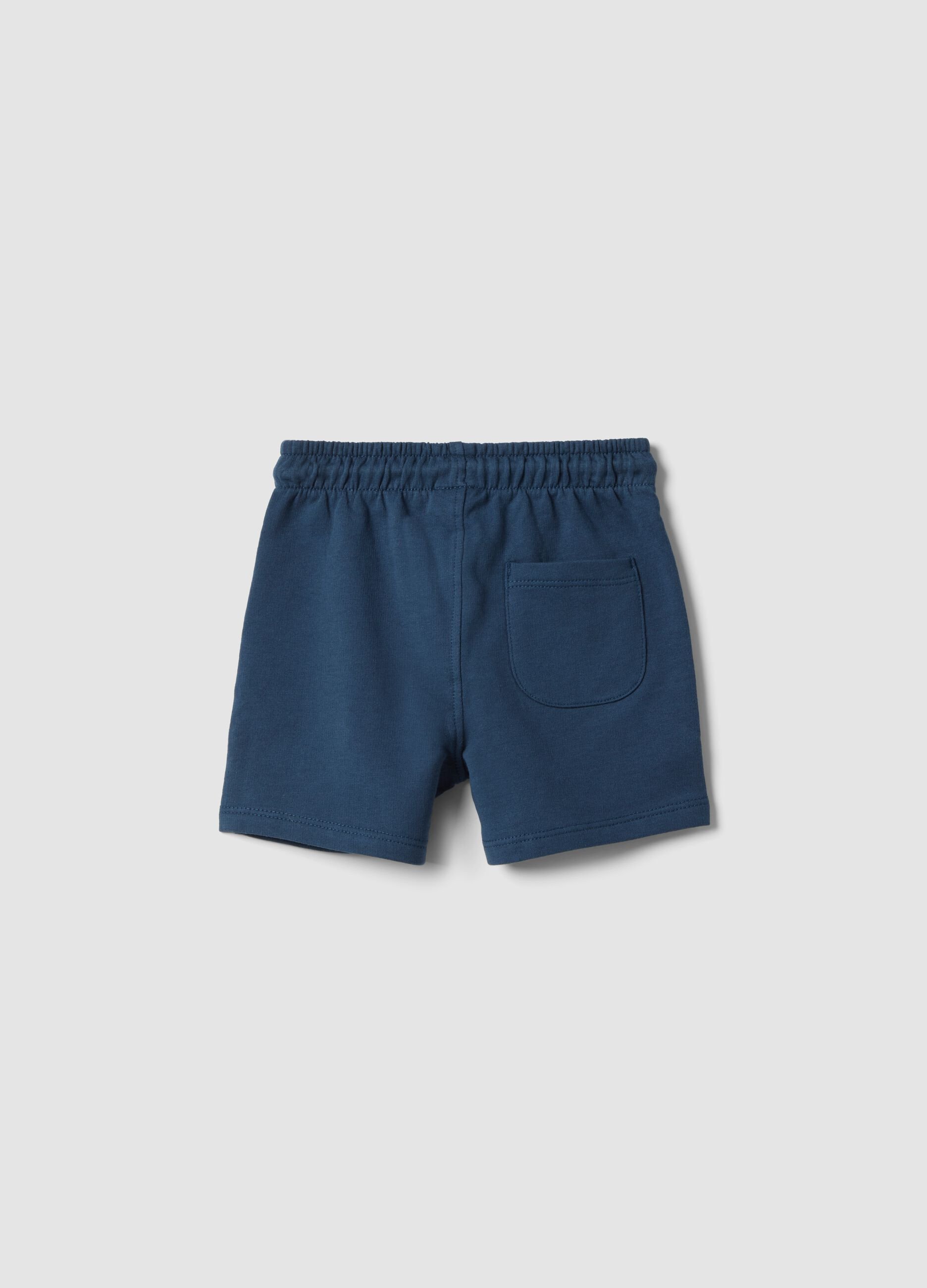 Short in puro cotone blu regular fit per bimbo
