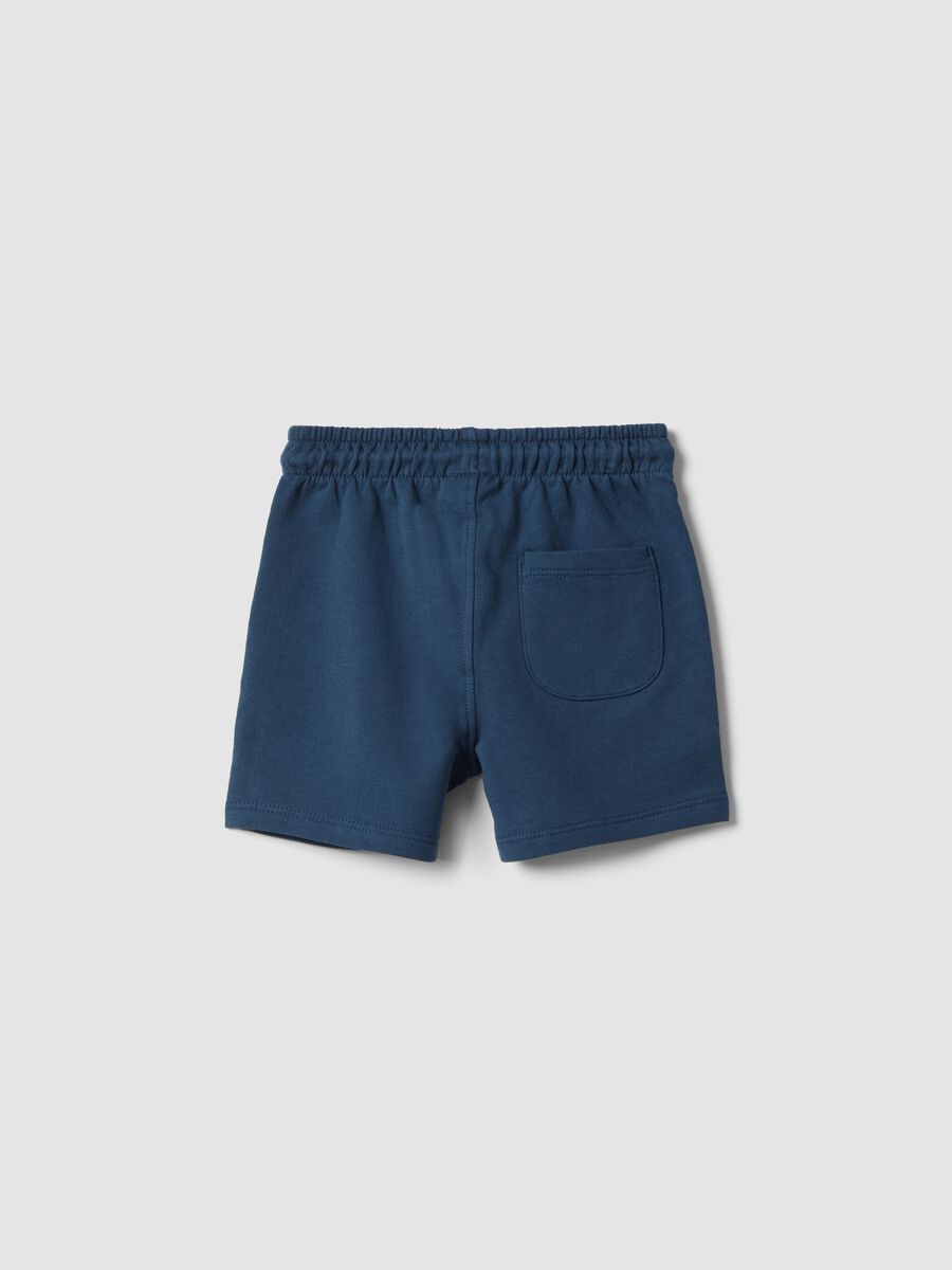 Blue pure cotton regular fit shorts for babies_1