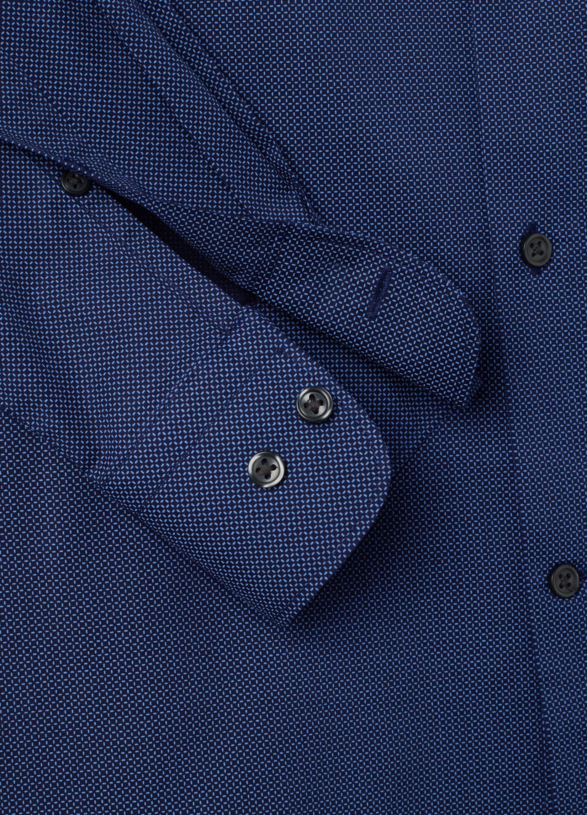 Blue Cotton Regular Fit Shirt