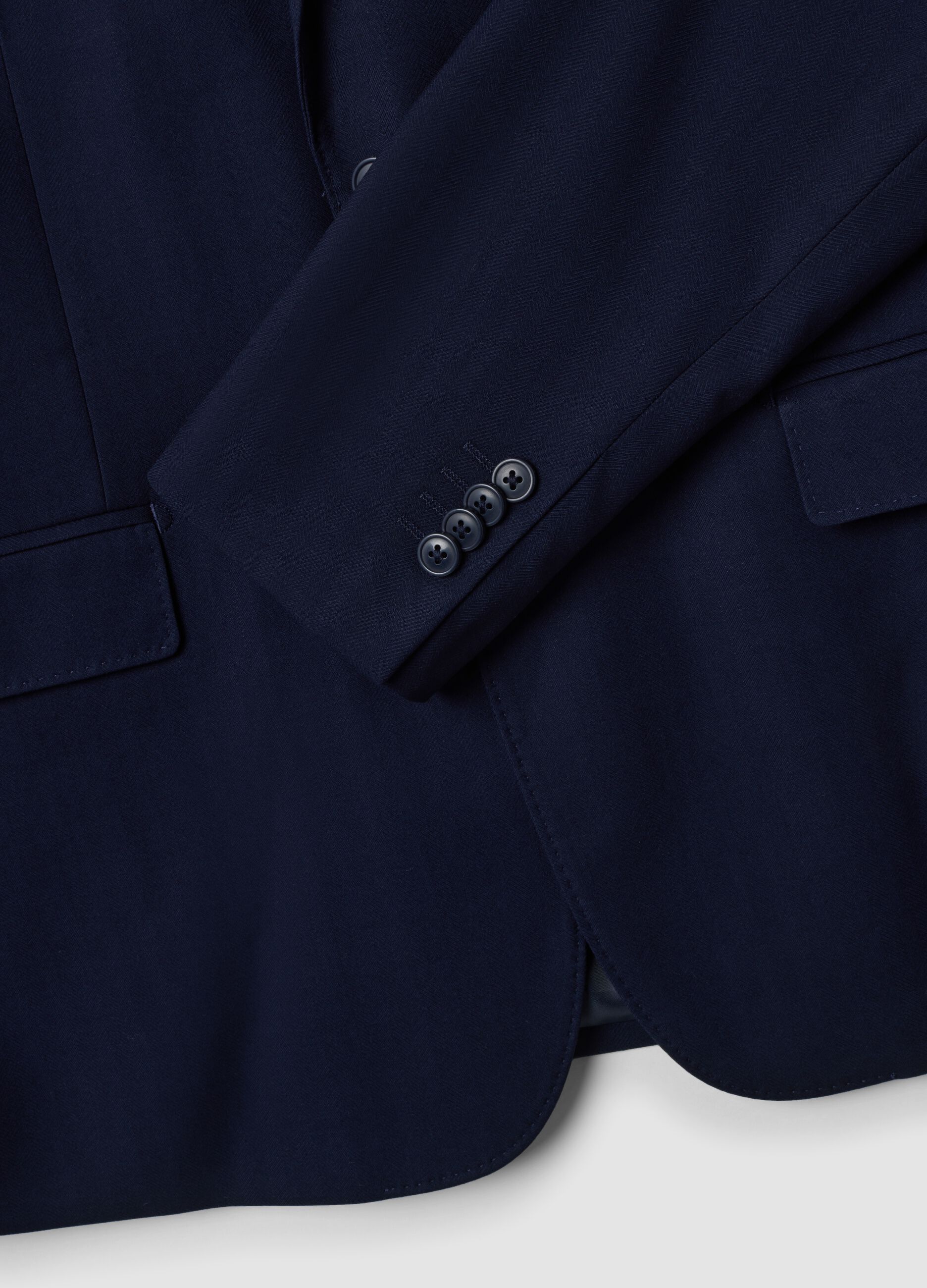 Navy slim-fit stretch viscose blazer