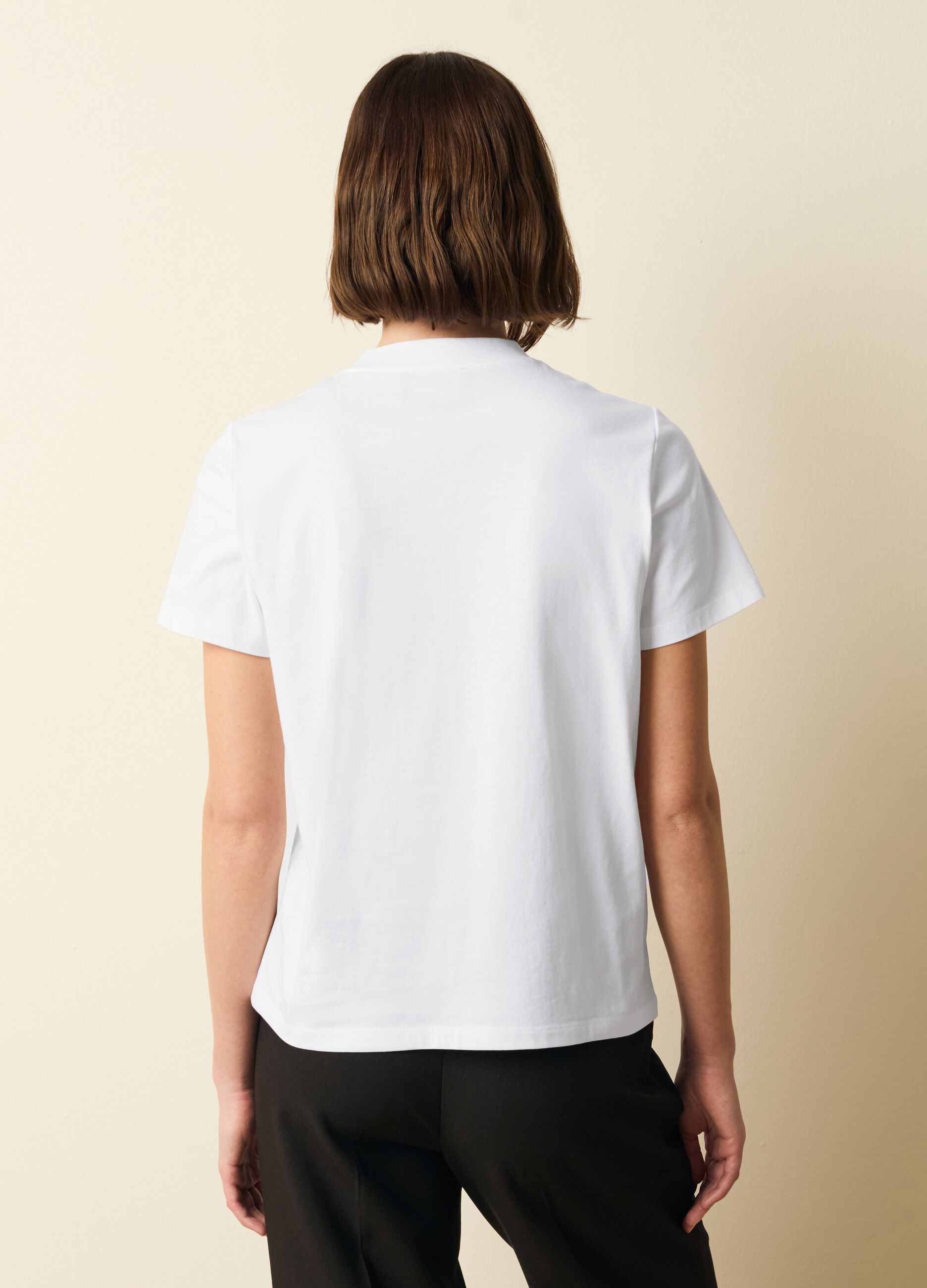 Cotton T-shirt with flowers print