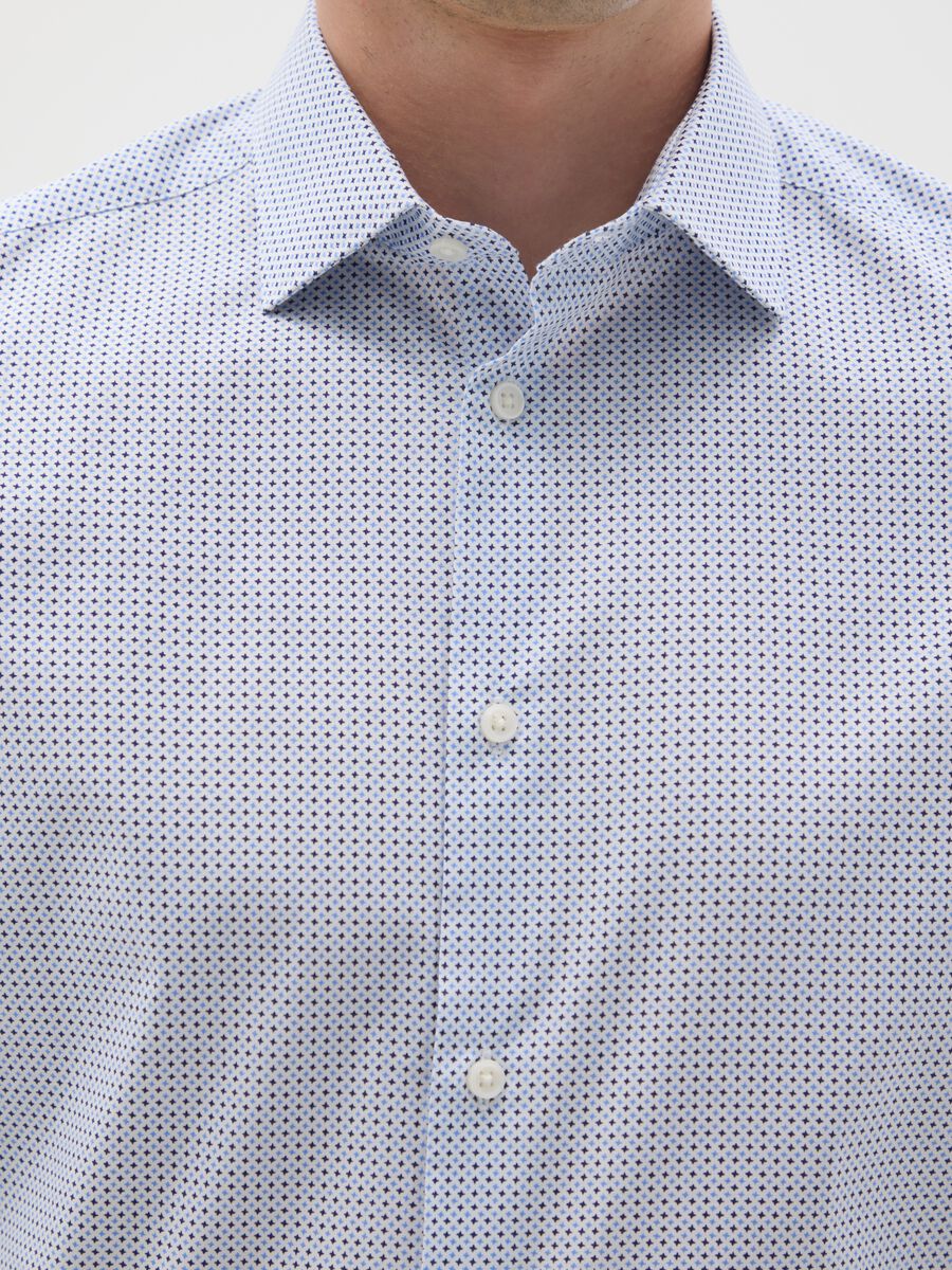 Slim Fit Light Blue Stretch Cotton Shirt_2