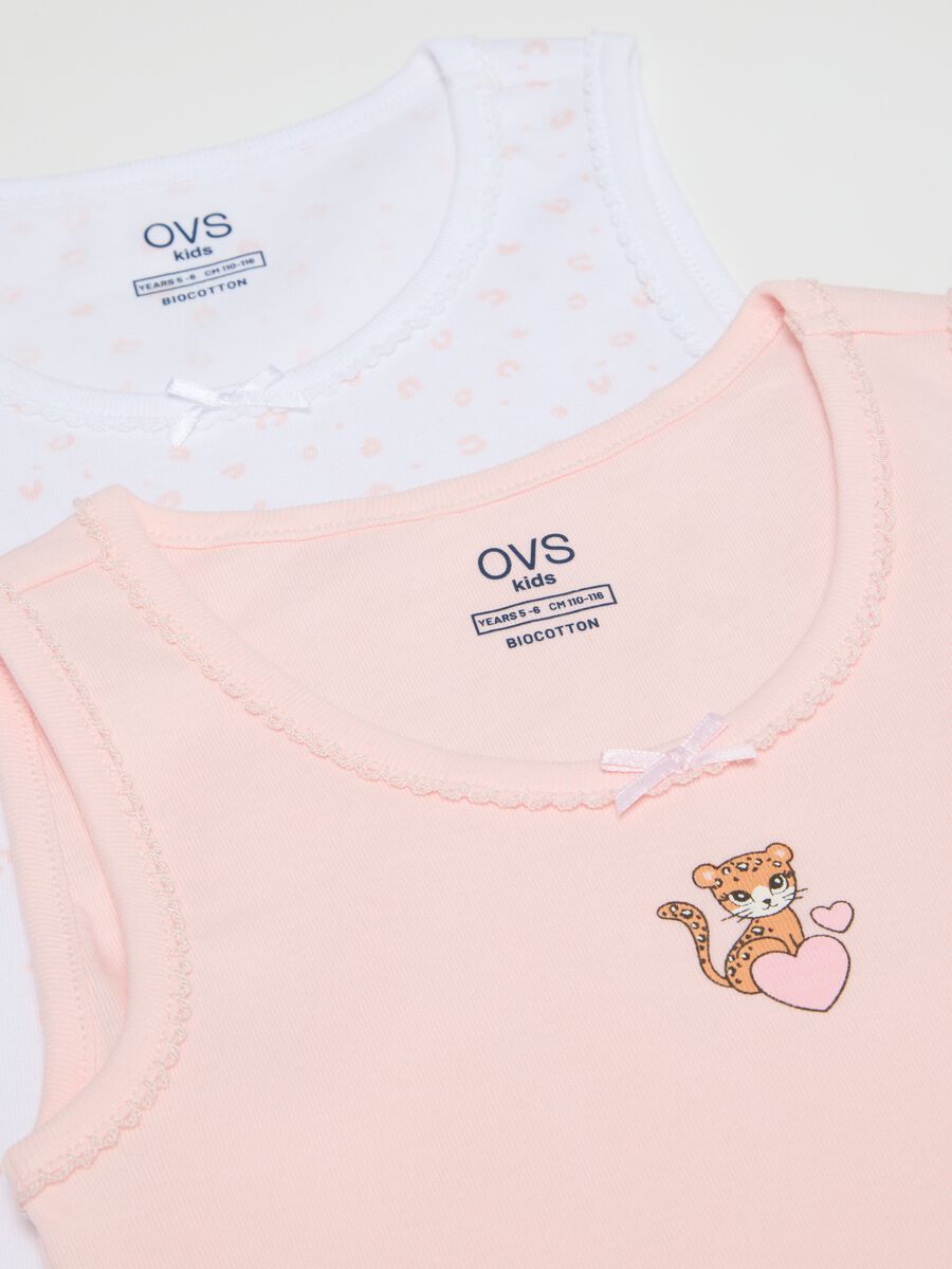 Girls' pure cotton multicolor vest twin pack_2