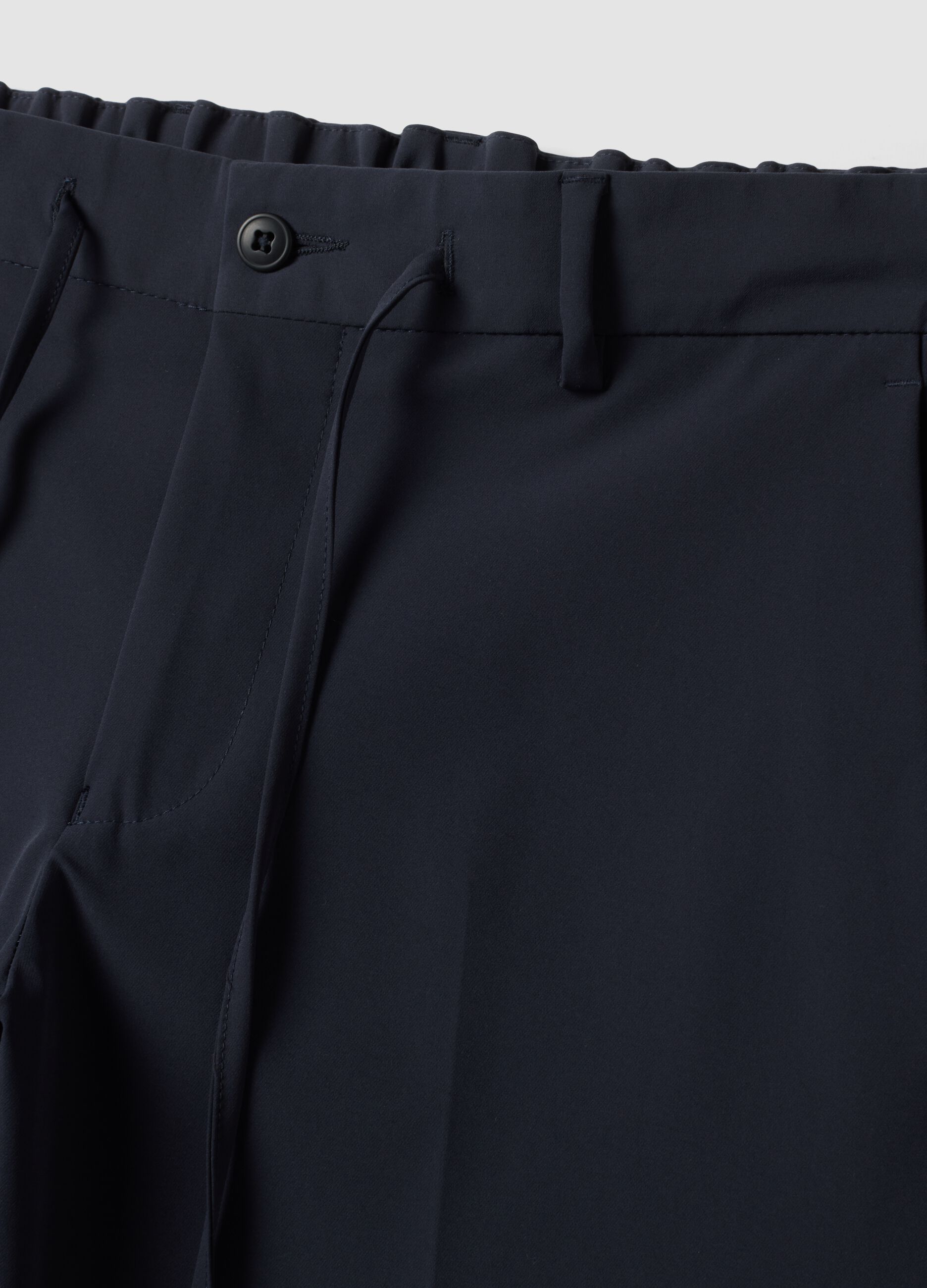 Blue stretch-fabric chino trousers