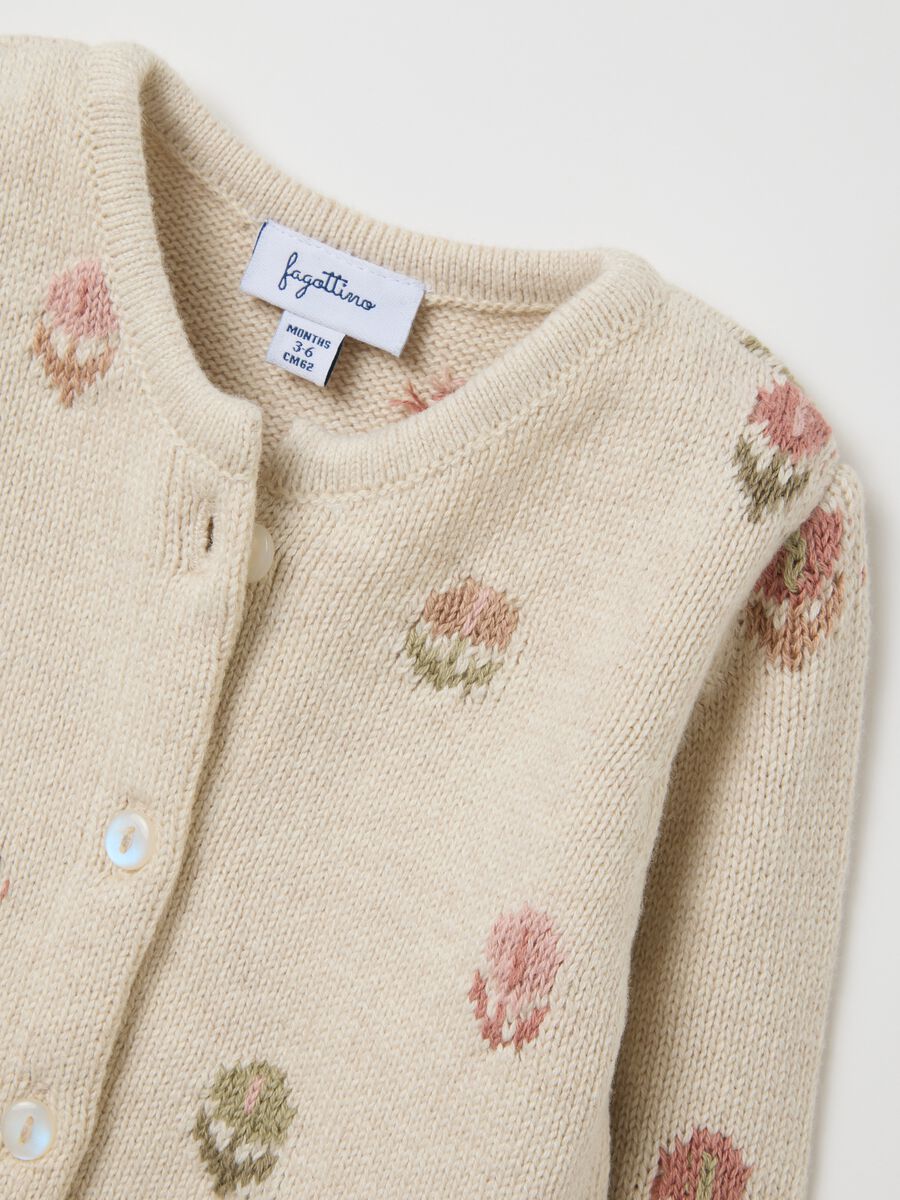 Baby's beige pure cotton cardigan with buttons_3