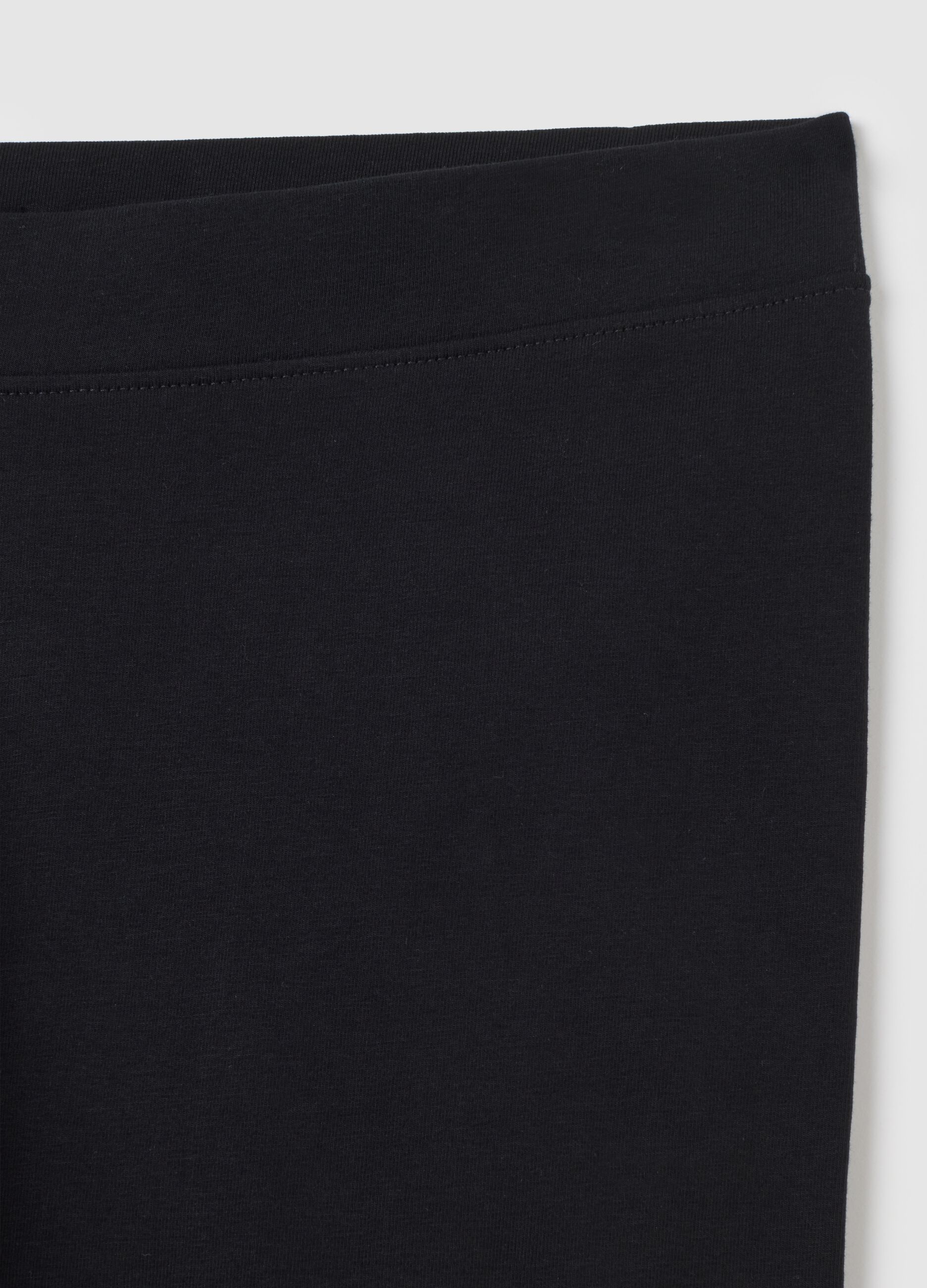 Black Stretch Cotton Skinny Leggings