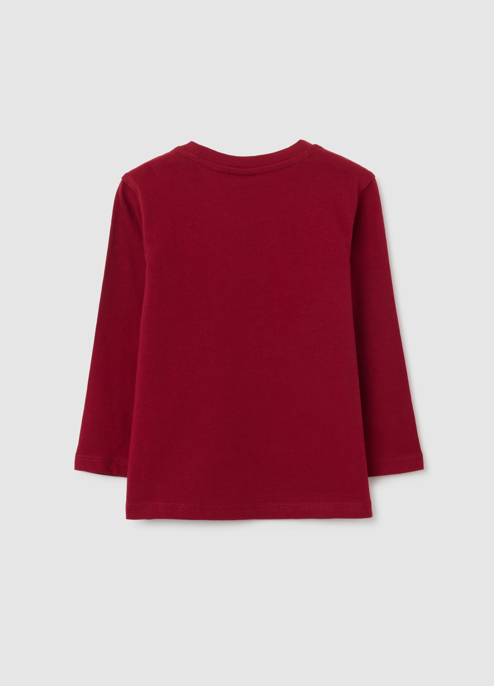 Maglia da neonato in puro cotone rosso regular fit