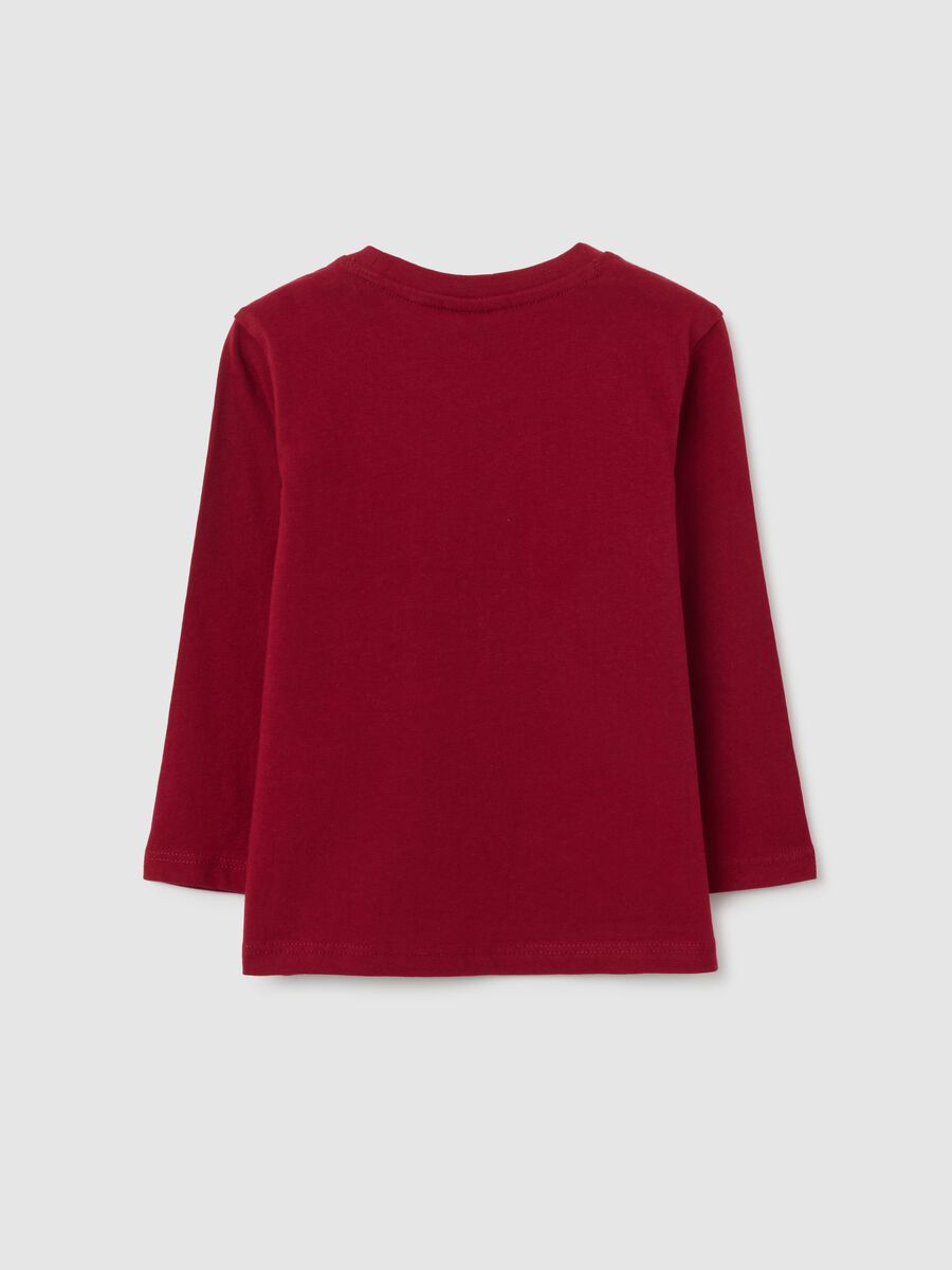 Maglia da neonato in puro cotone rosso regular fit_1