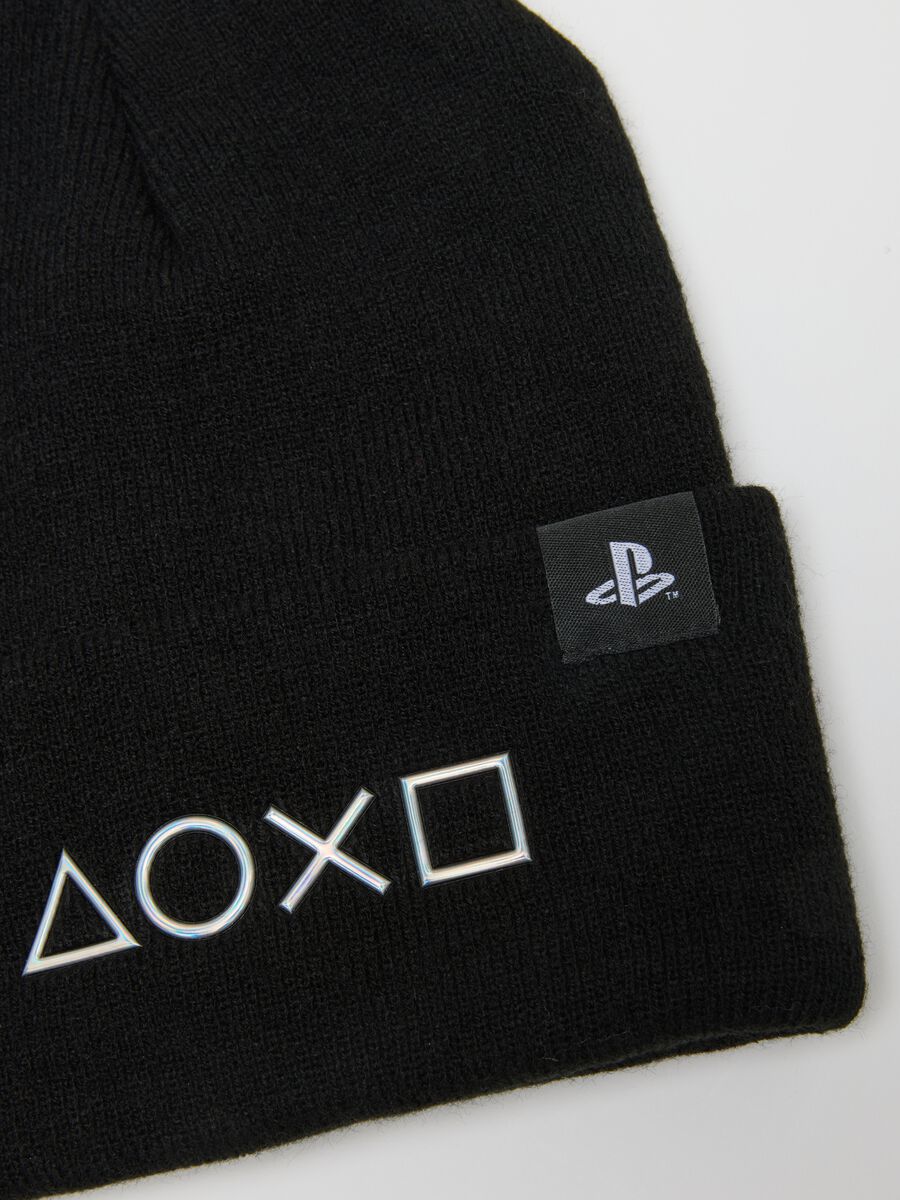 Children’s Black Beanie with Playstation Embroidery_2